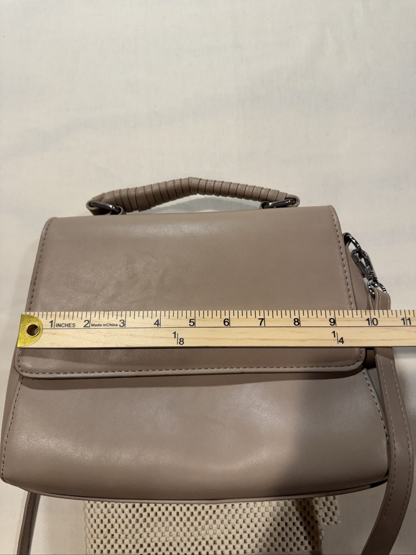 Madison West Taupe Top Handle Crossbody Bag Purse Adjustable Strap image 6
