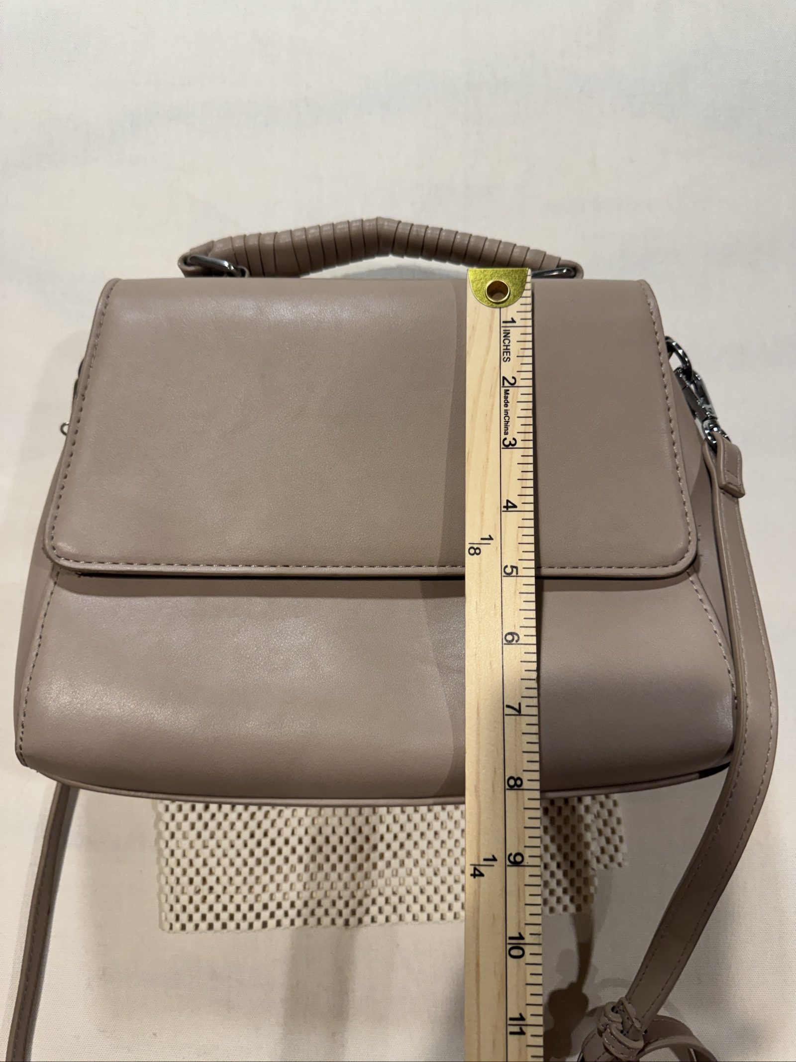 Madison West Taupe Top Handle Crossbody Bag Purse Adjustable Strap image 7