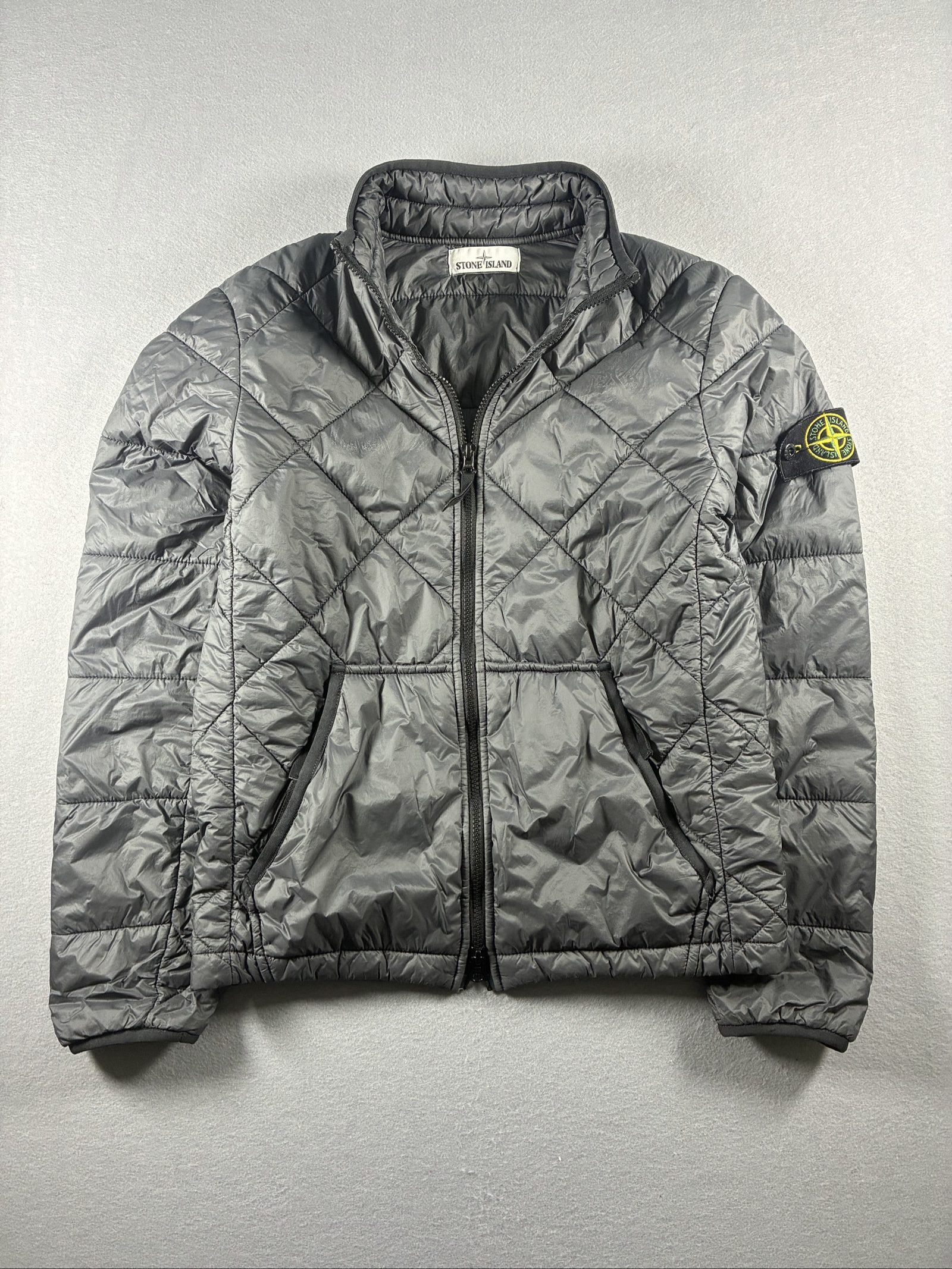 Stone Island Grey Quilted Micro Yarn Jacket Medium