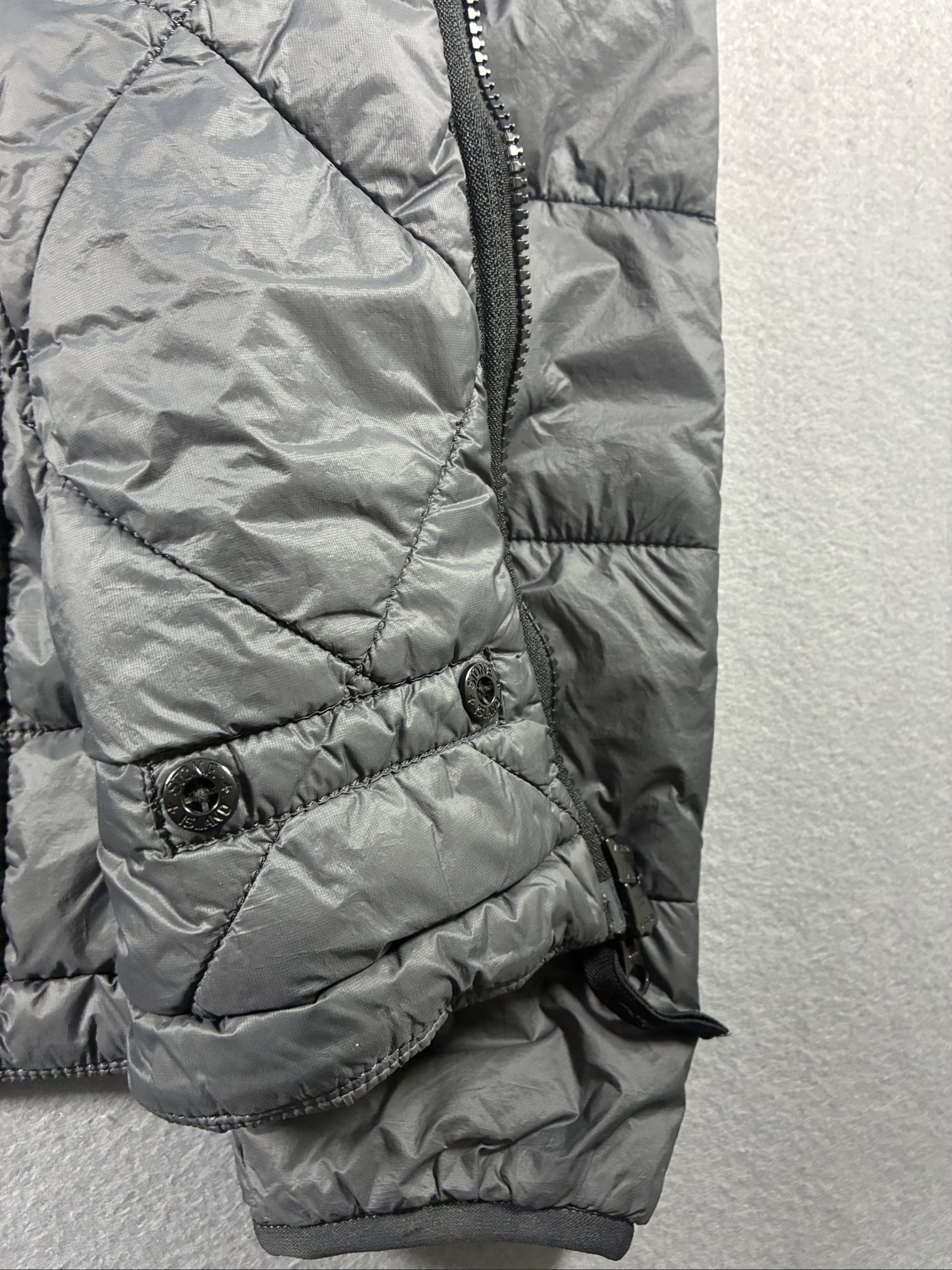 Stone Island Grey Quilted Micro Yarn Jacket Medium image 6