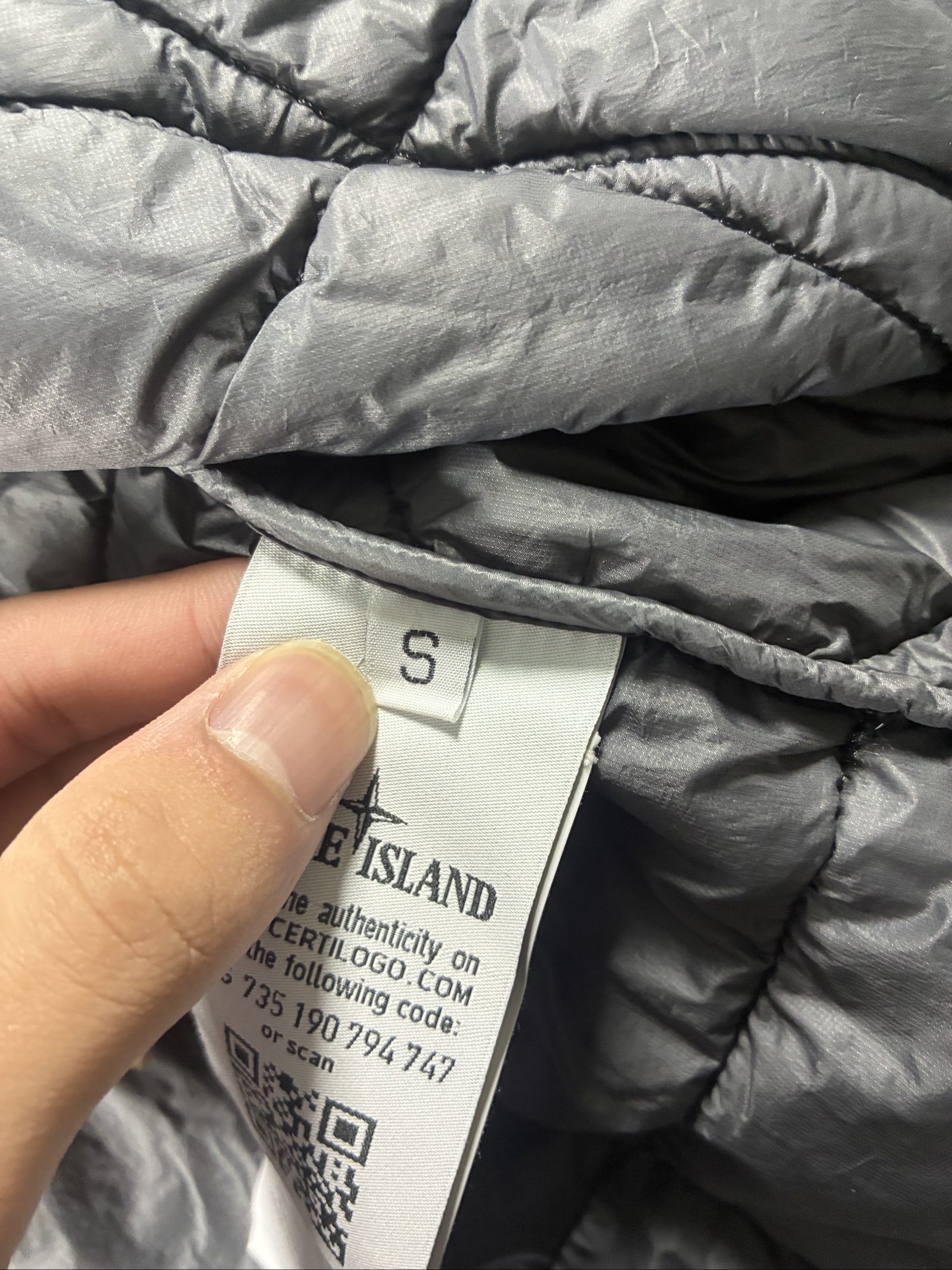 Stone Island Grey Quilted Micro Yarn Jacket Medium image 8