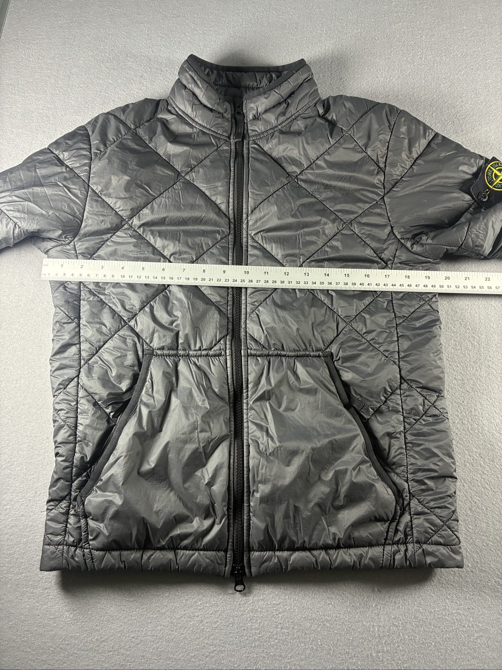 Stone Island Grey Quilted Micro Yarn Jacket Medium image 10