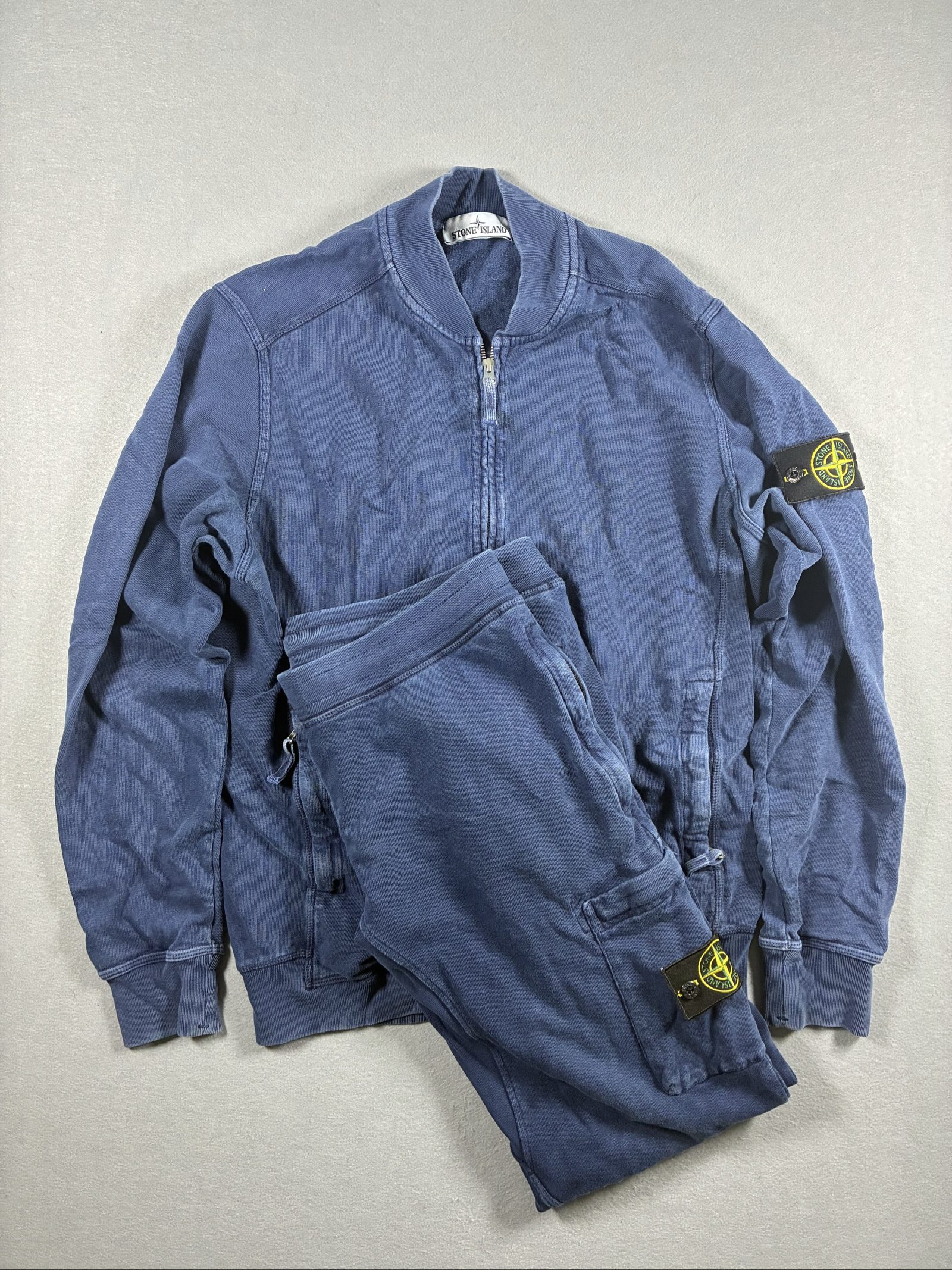 Stone Island Blue Cotton Zip Sweatshirt & Joggers XL Men's Tracksuit set