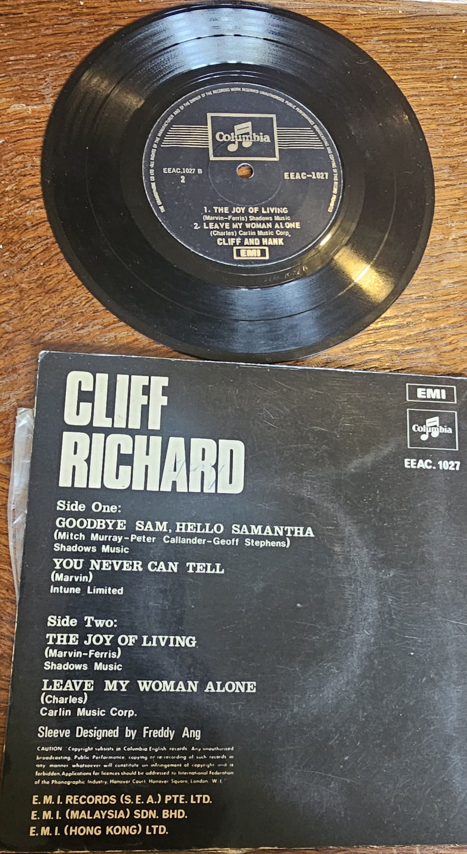Cliff Richard Goodbye Sam Hello Samantha Singapore Malaysia Columbia EEAC 1027 image 2