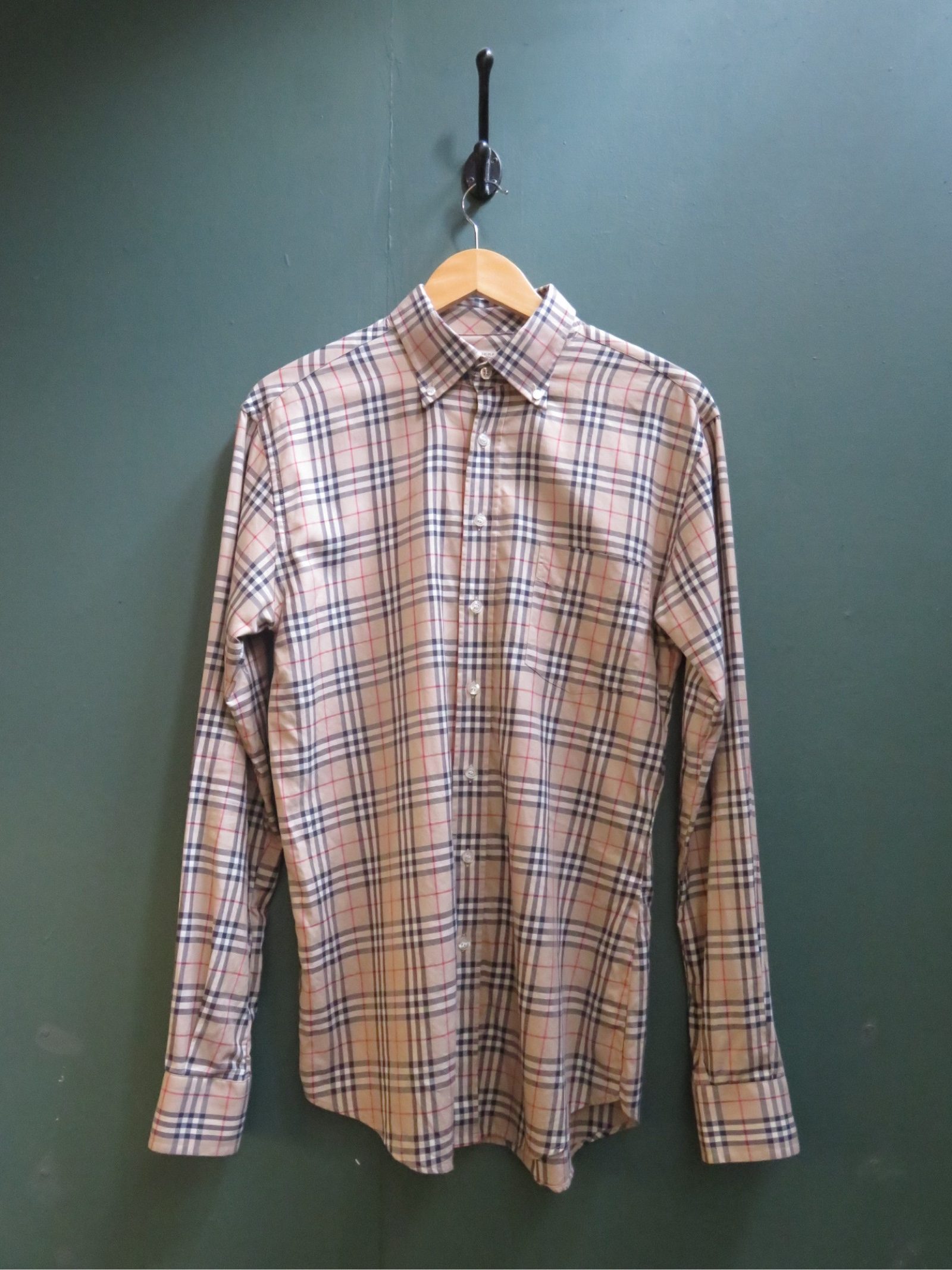 Burberry Beige Classic Fit Check Shirt Medium