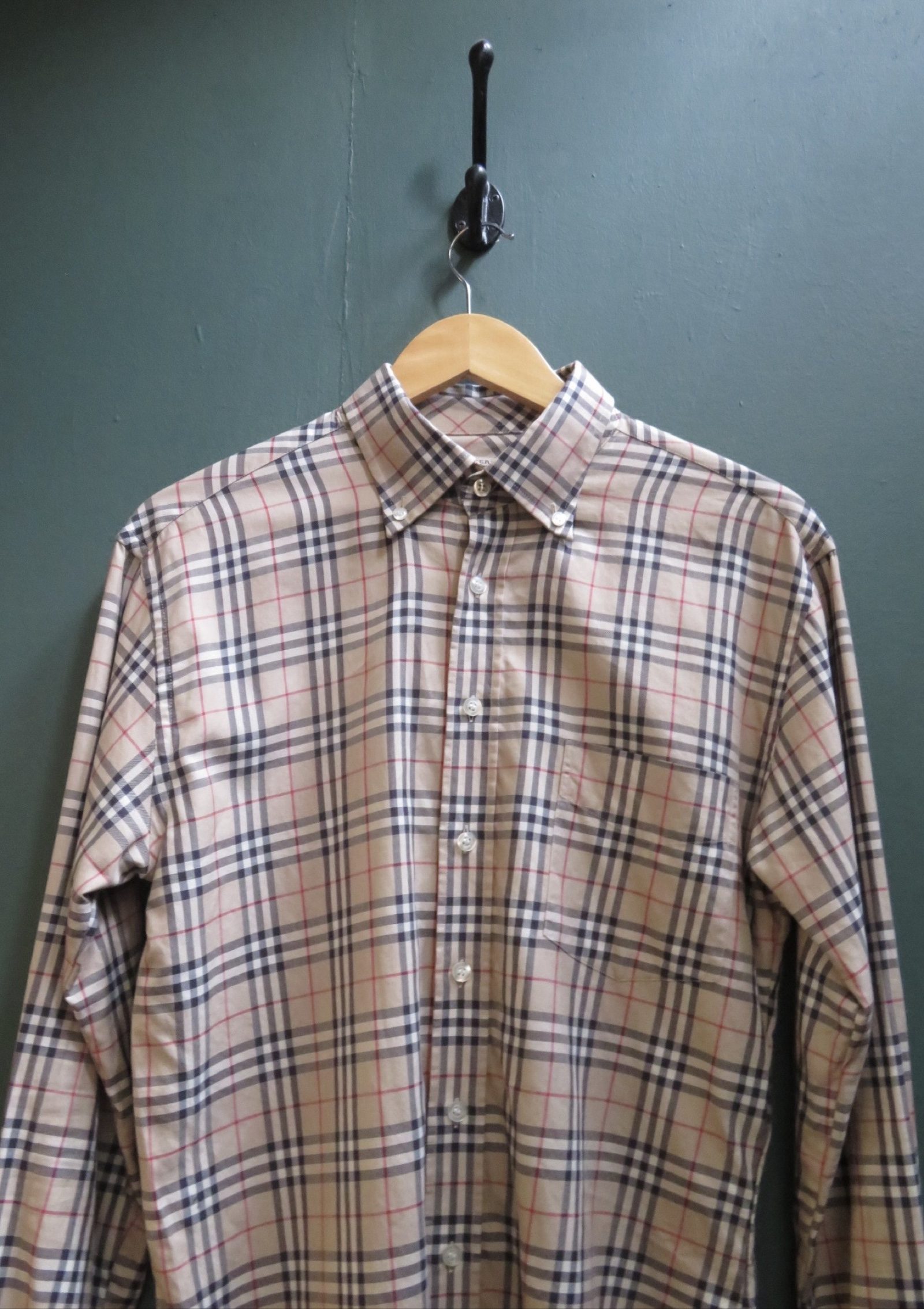Burberry Beige Classic Fit Check Shirt Medium image 2