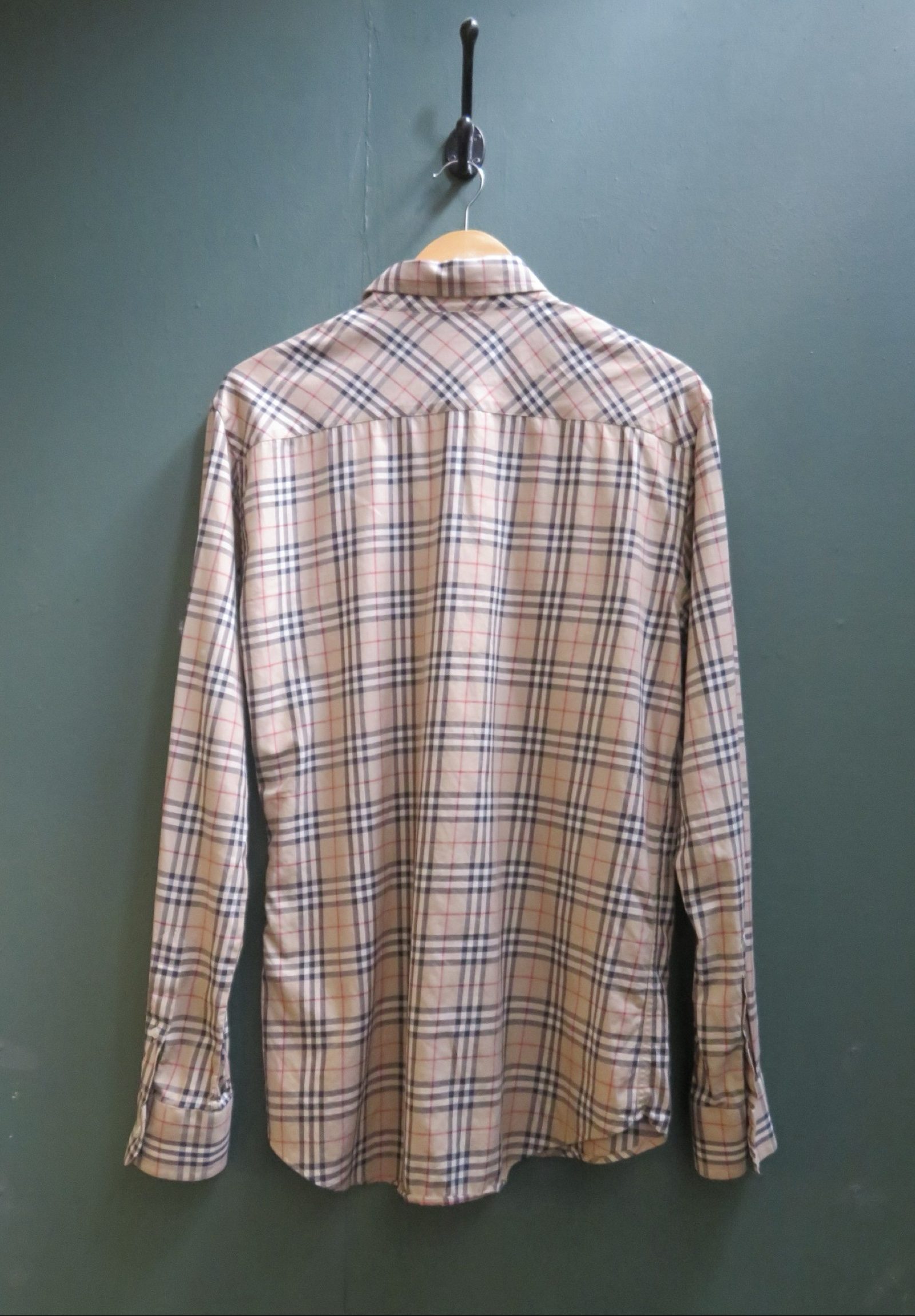 Burberry Beige Classic Fit Check Shirt Medium image 4