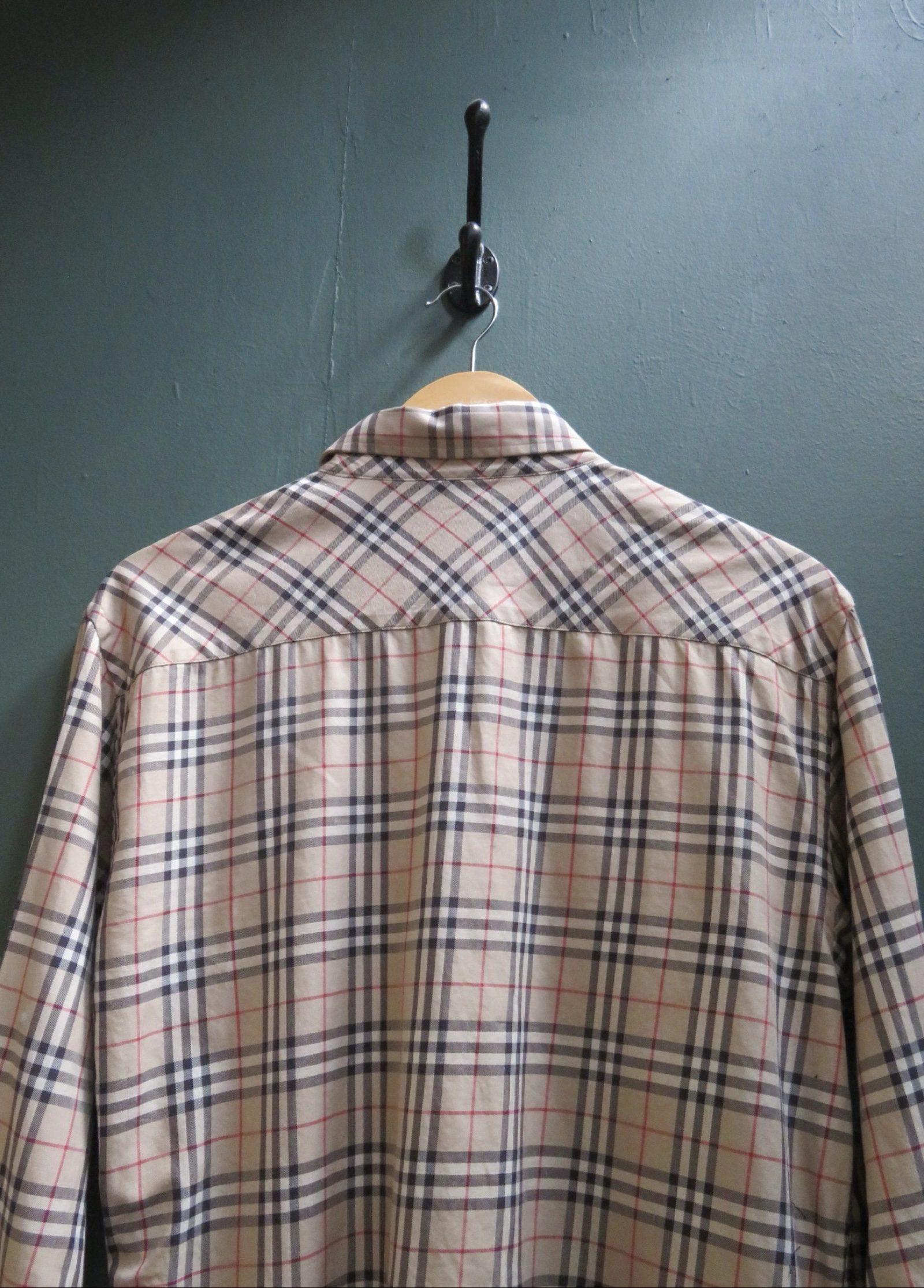 Burberry Beige Classic Fit Check Shirt Medium image 5