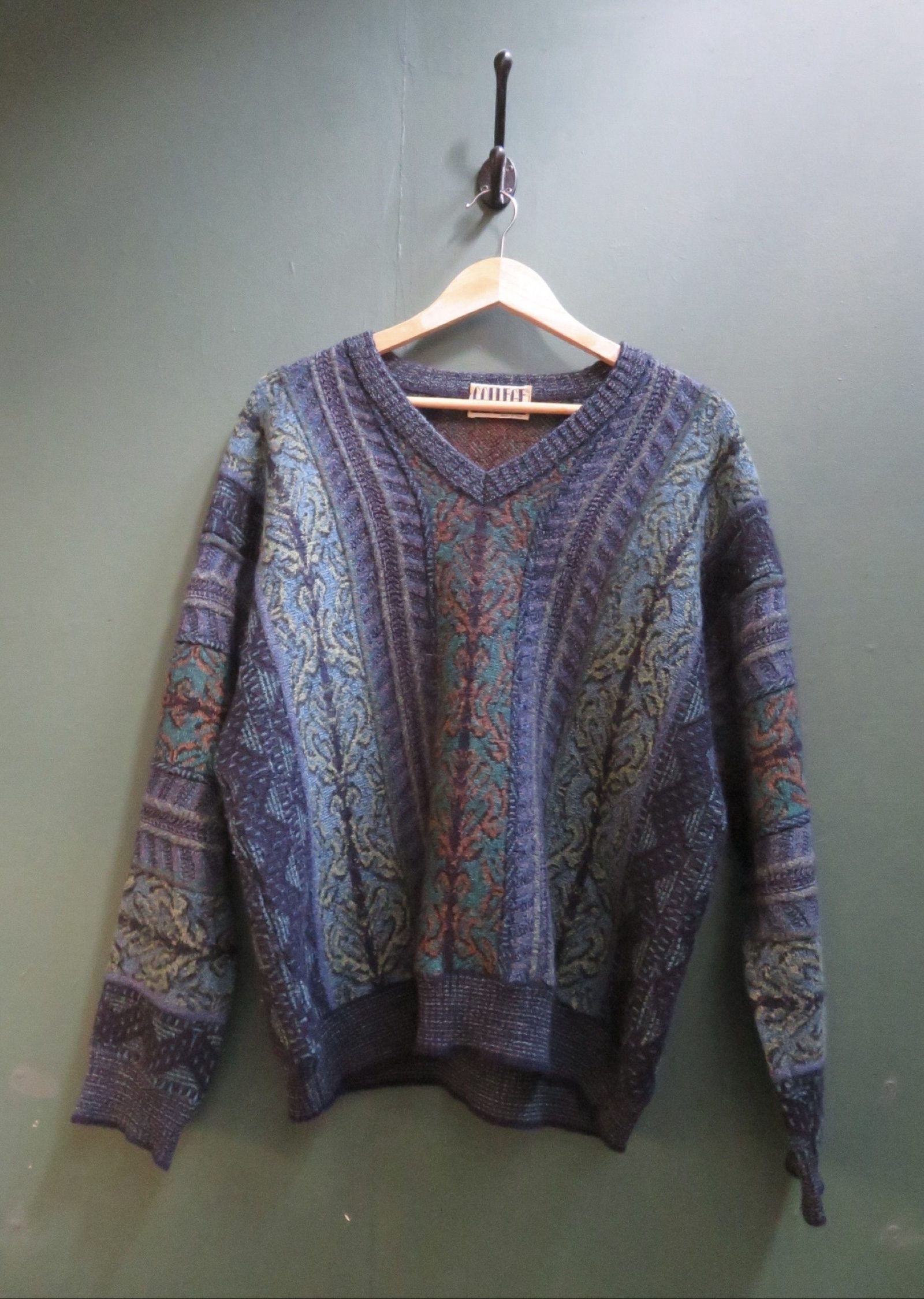 College by Marcazzani Multicolour V-Neck Wool Jumper