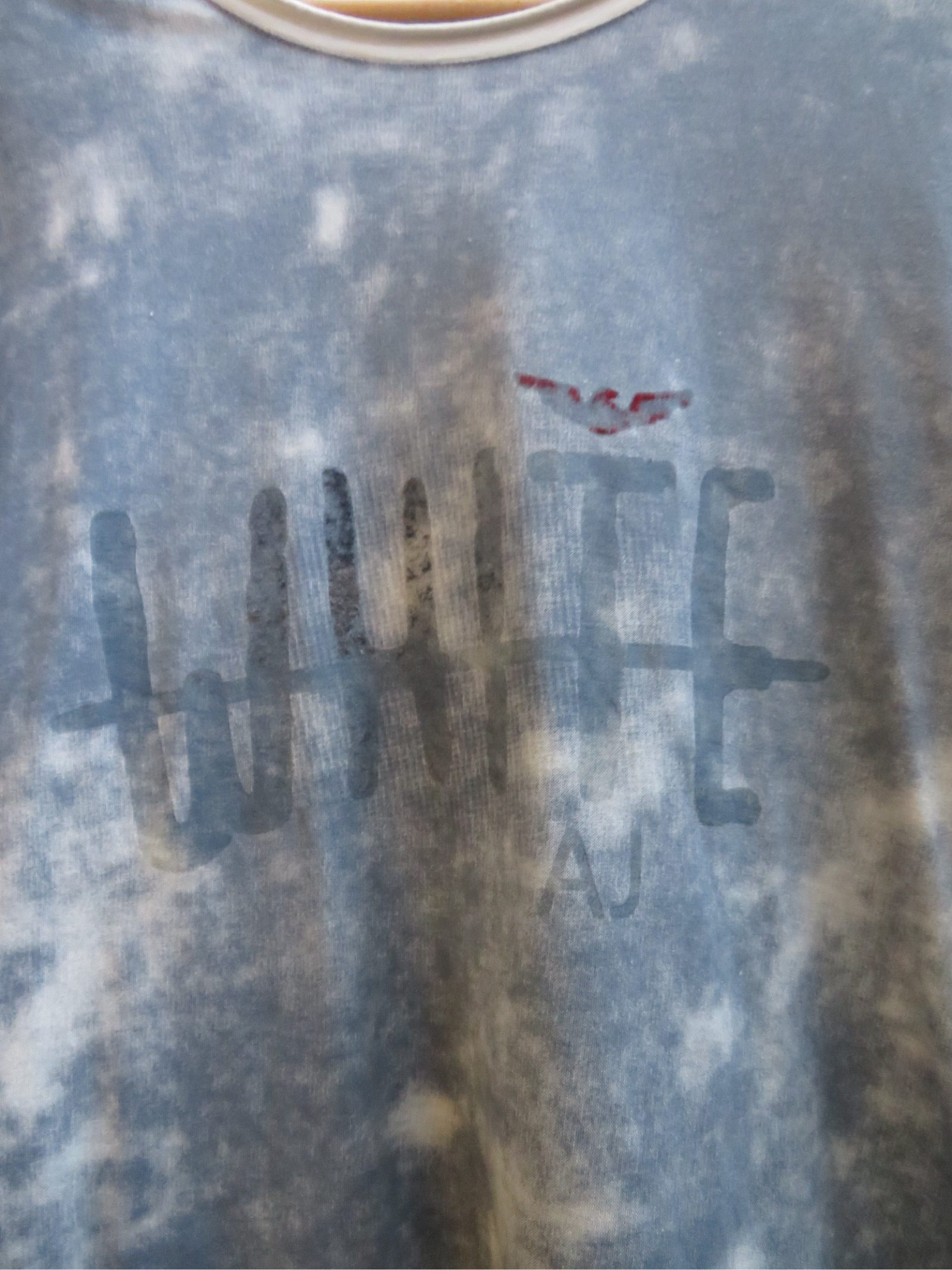 Armani Jeans Men's Blue & White Tie-Dye Logo T-Shirt Medium image 3