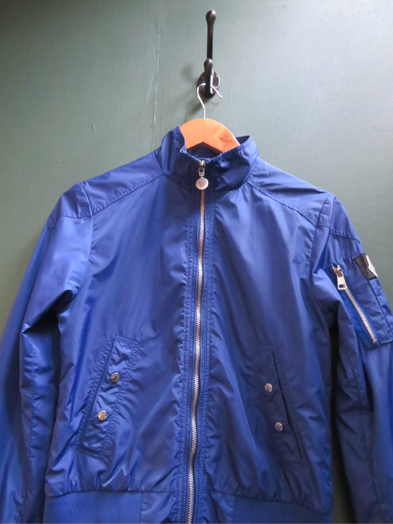 Moncler Blue Lightweight Bomber Jacket Small image 2