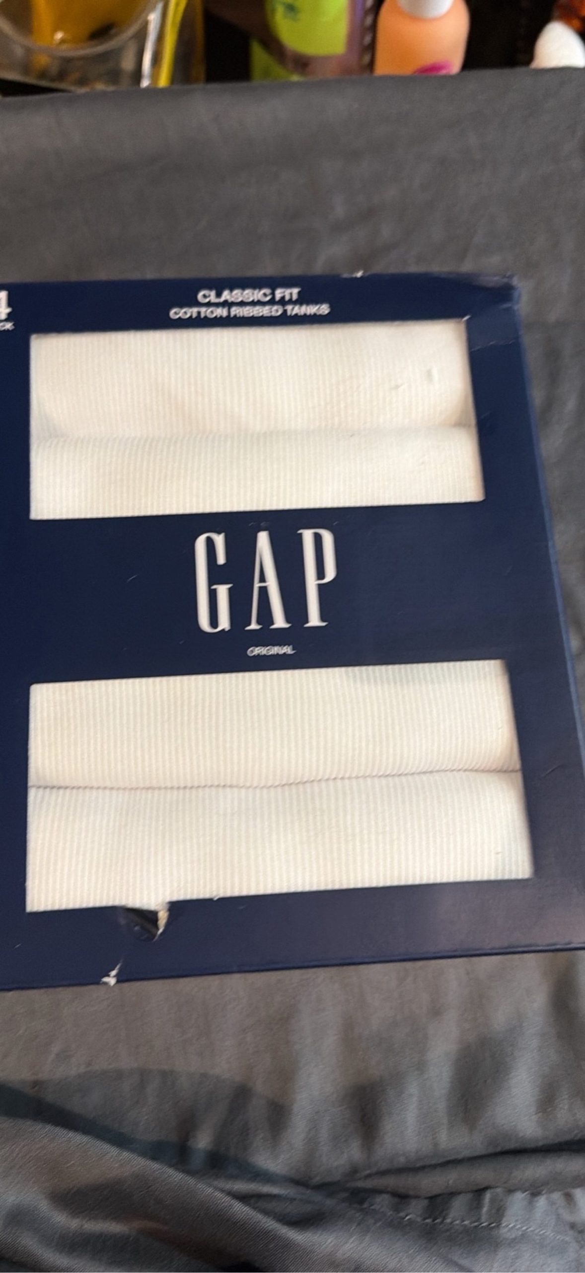 GAP White Classic Fit Cotton Ribbed Tank Top