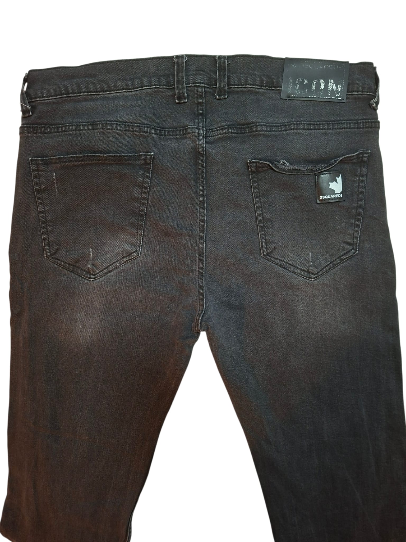 DSQUARED2 Herren Jeans Gr. 40 Schwarz Slim Fit Distressed Used Look image 5