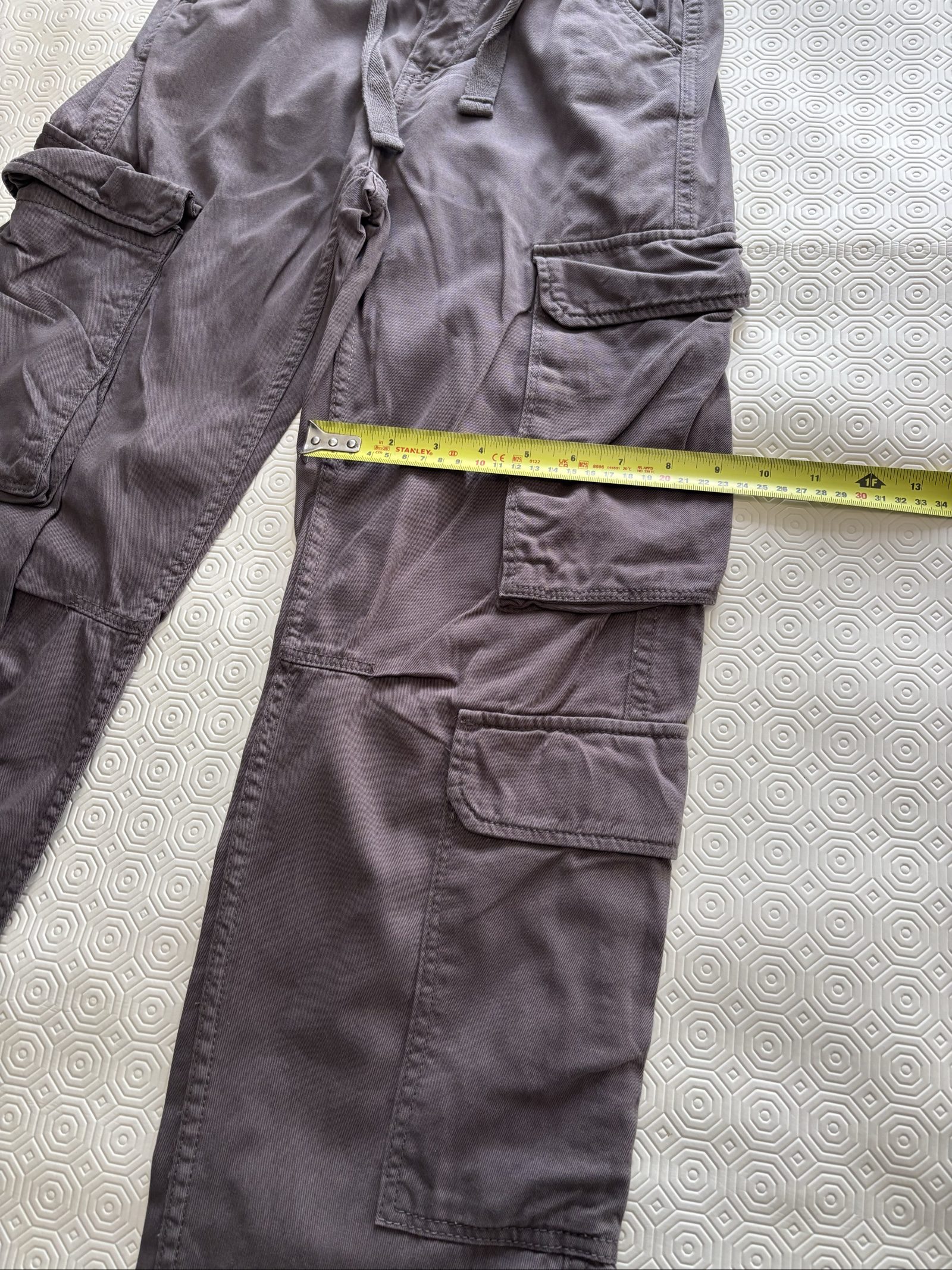 Bershka Grey Cargo Pants Medium Cotton Casual image 4