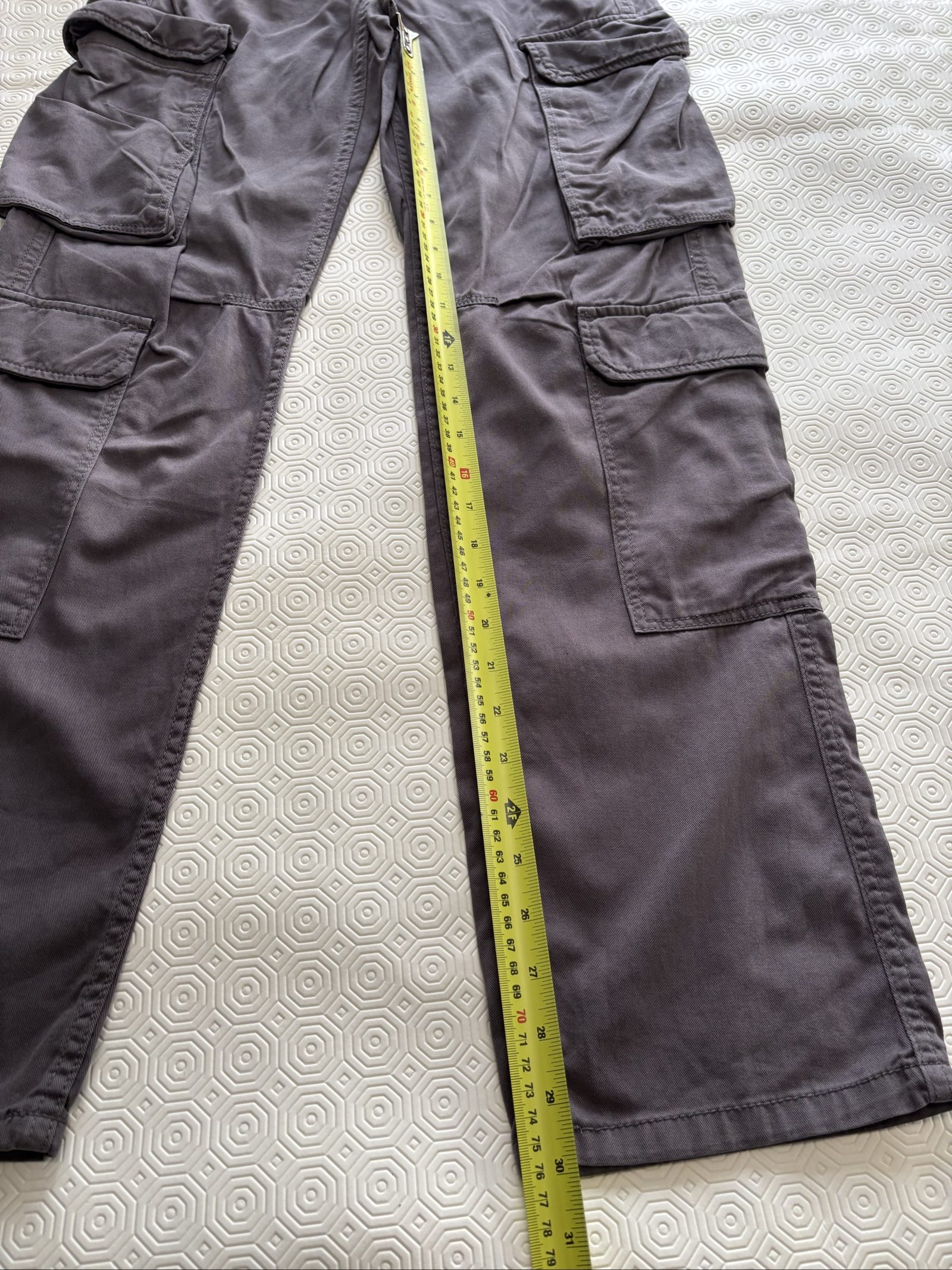 Bershka Grey Cargo Pants Medium Cotton Casual image 5
