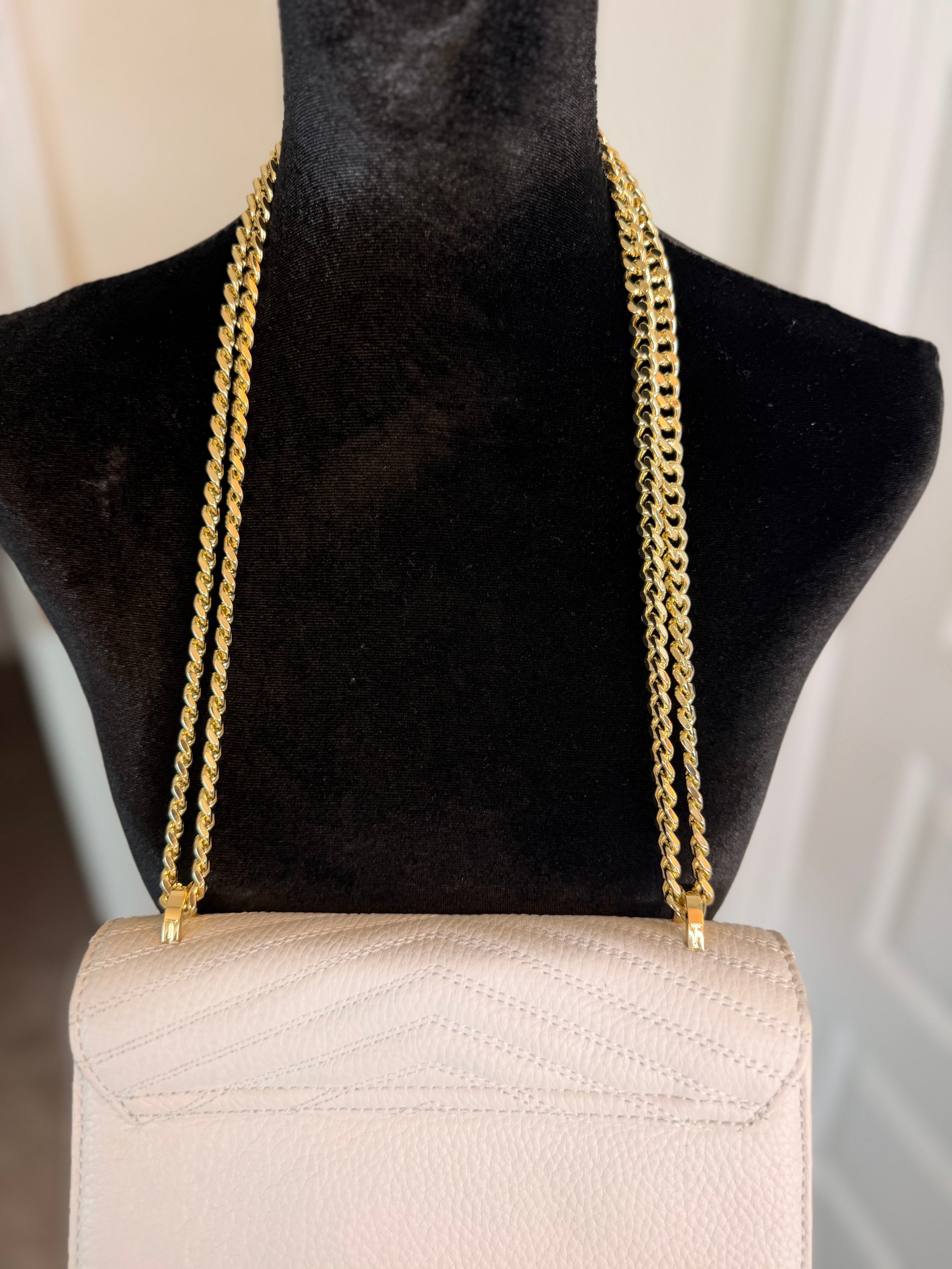 Ted Baker London Ivory Cream Leather Chevron Quilted Envelope Bag Gold Chain image 10