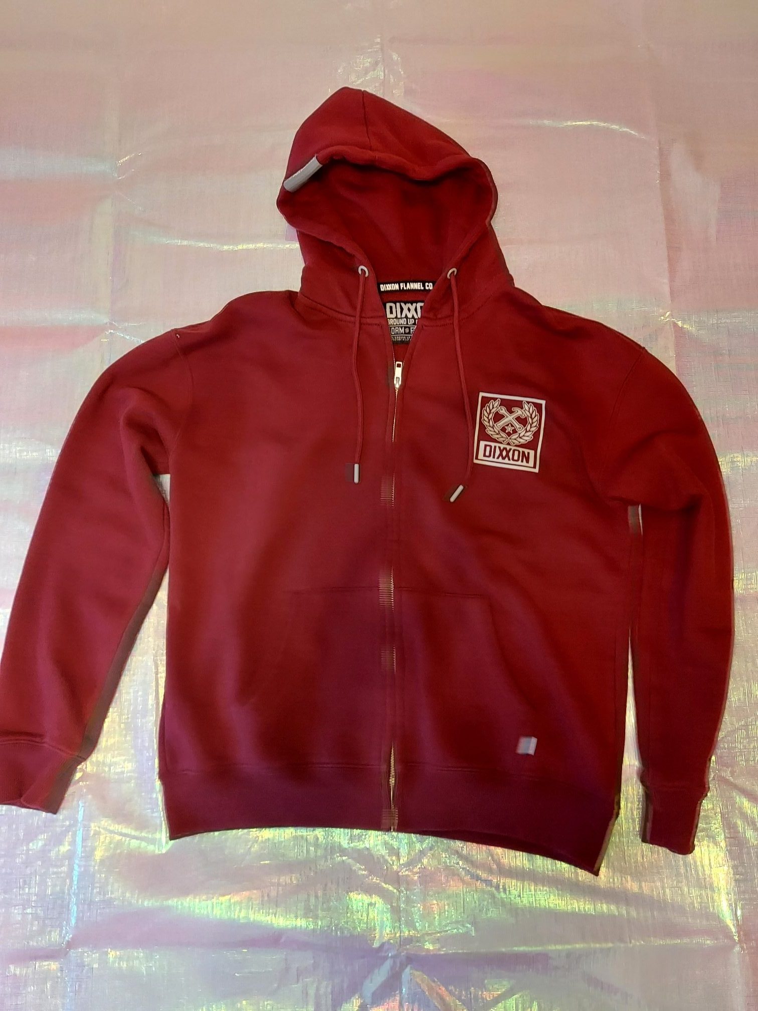 Dixxon Red Full-Zip Fleece Hoodie Large KIDS