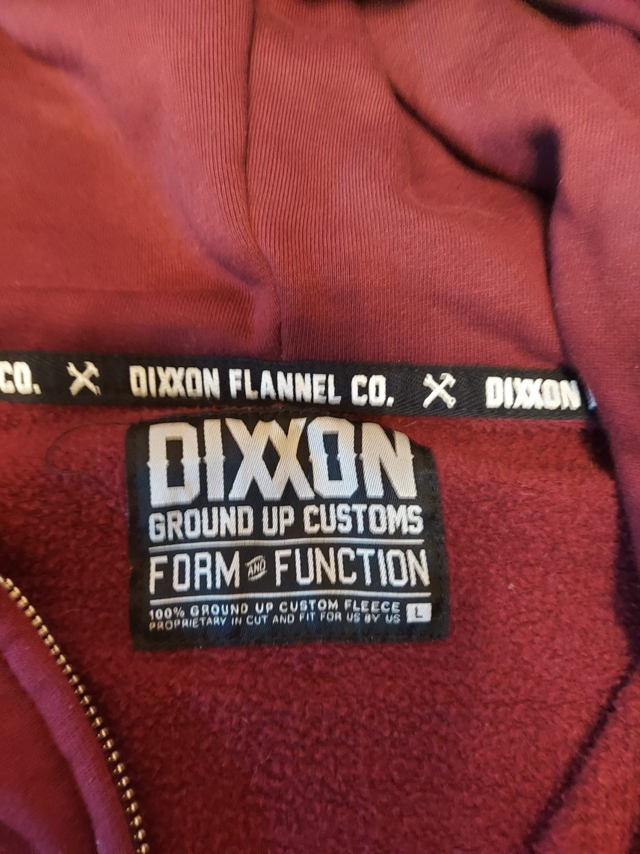 Dixxon Red Full-Zip Fleece Hoodie Large KIDS image 2