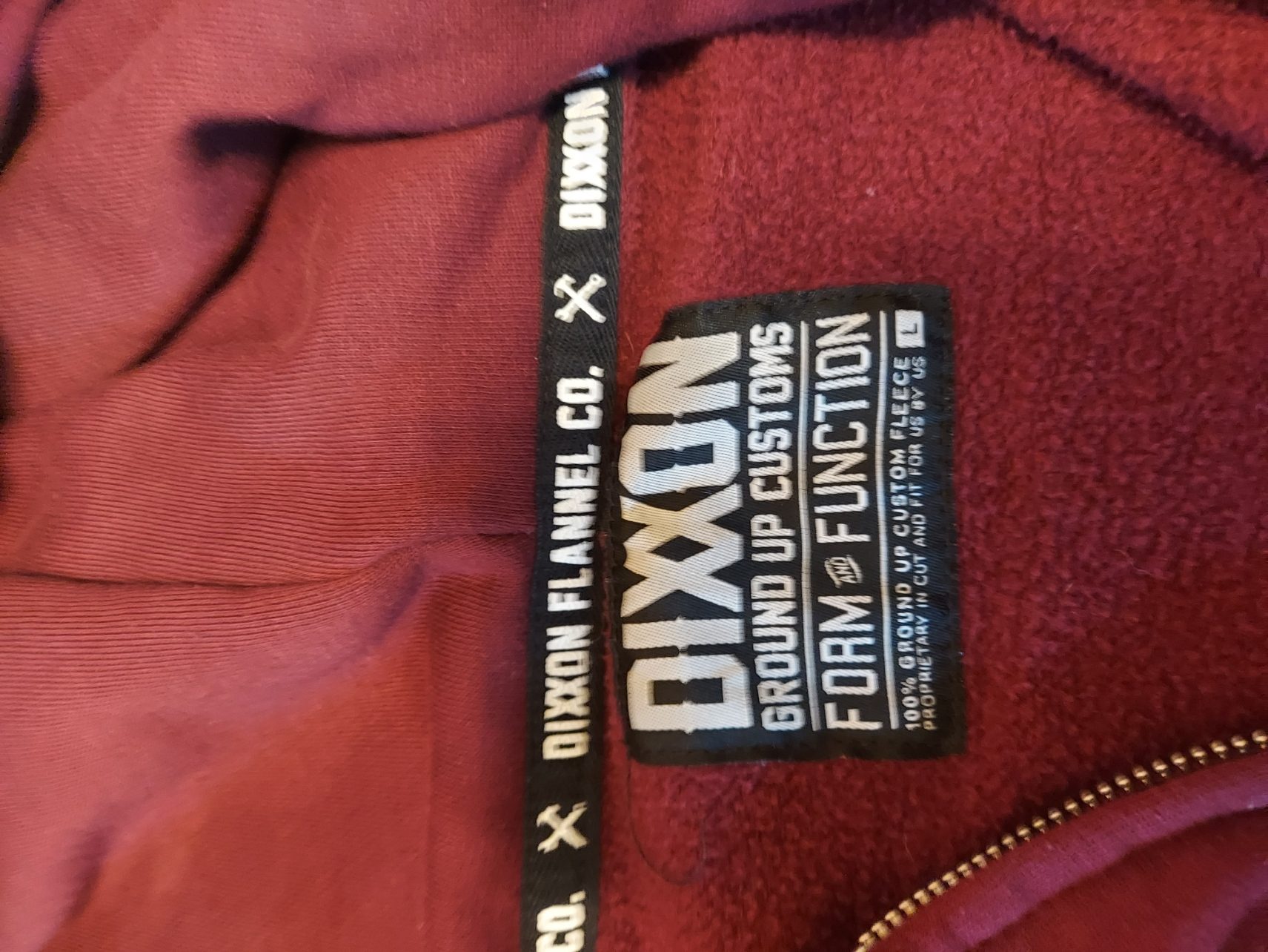 Dixxon Red Full-Zip Fleece Hoodie Large KIDS image 2