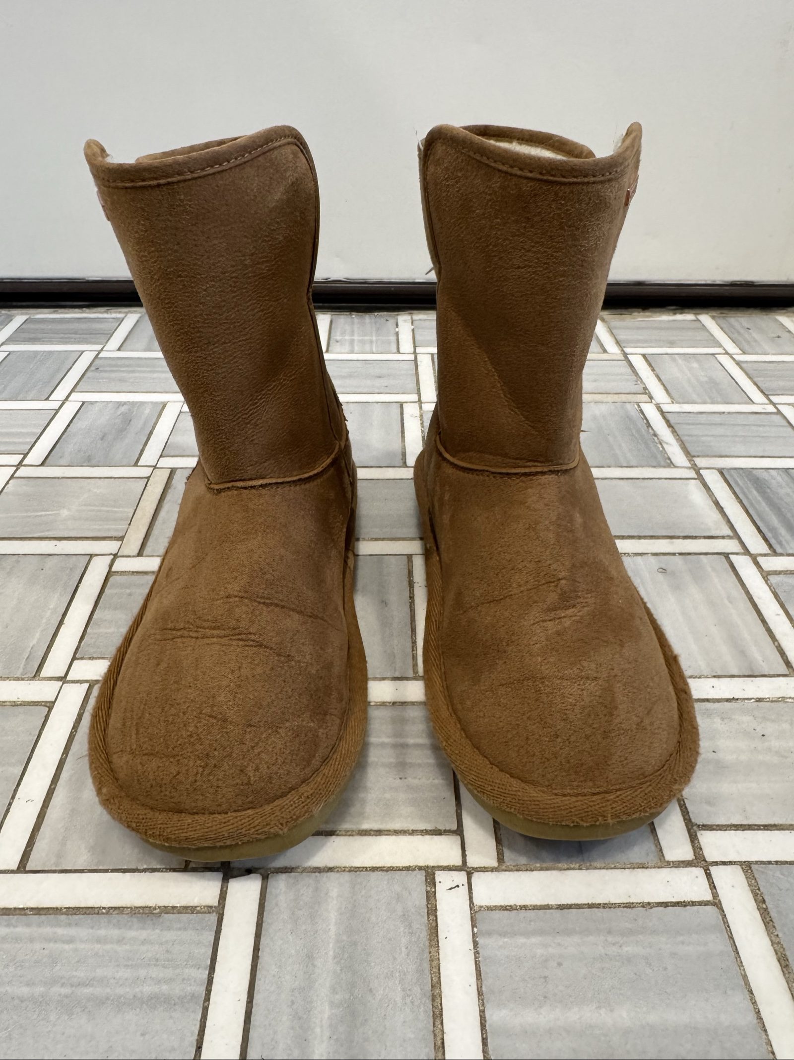 Girls Nautica Bruton Faux Suede Lined Boots - Brown - Size 13