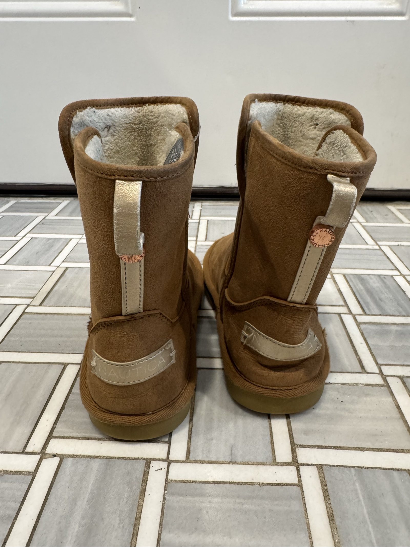 Girls Nautica Bruton Faux Suede Lined Boots - Brown - Size 13 image 2