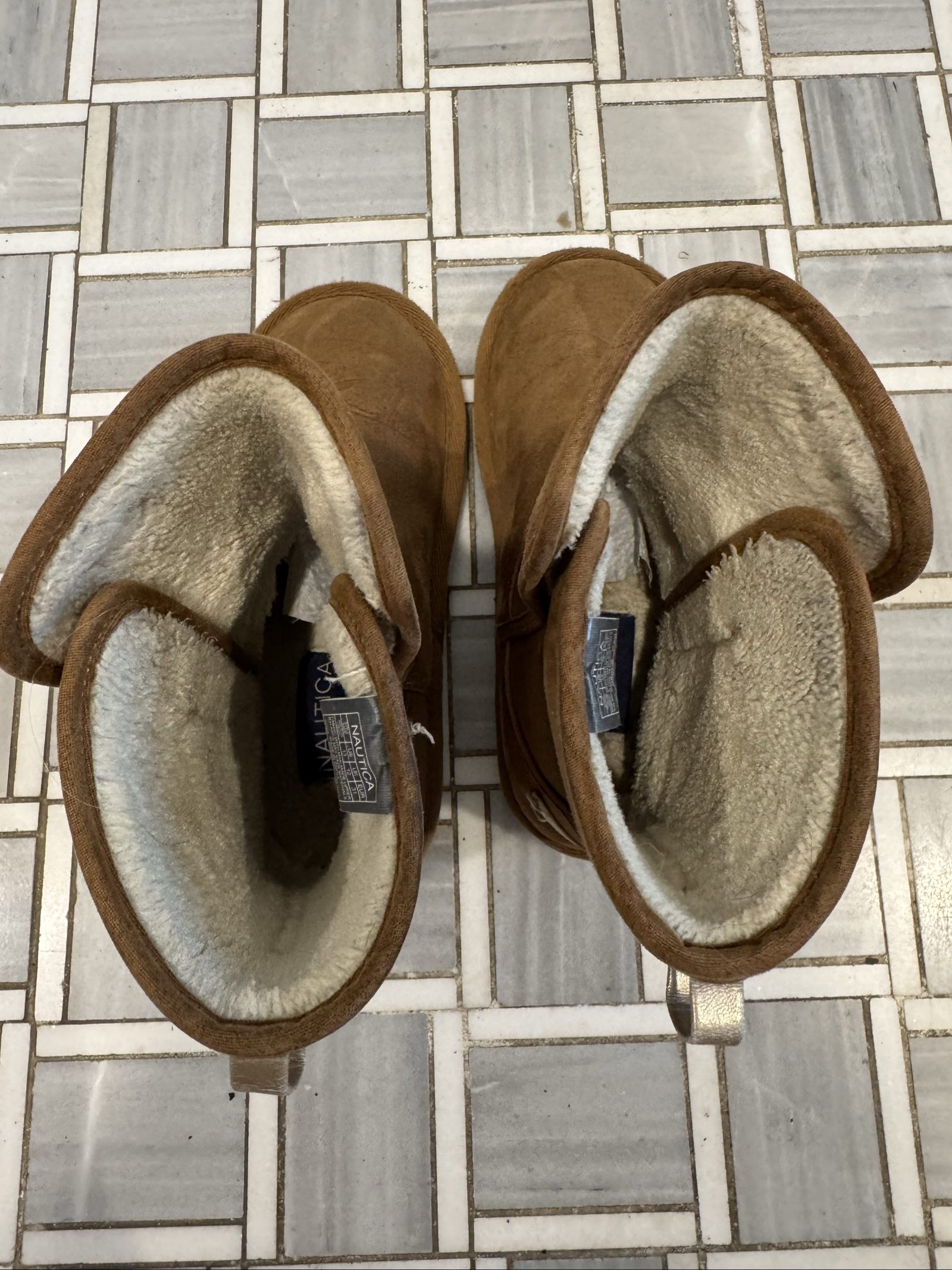 Girls Nautica Bruton Faux Suede Lined Boots - Brown - Size 13 image 4