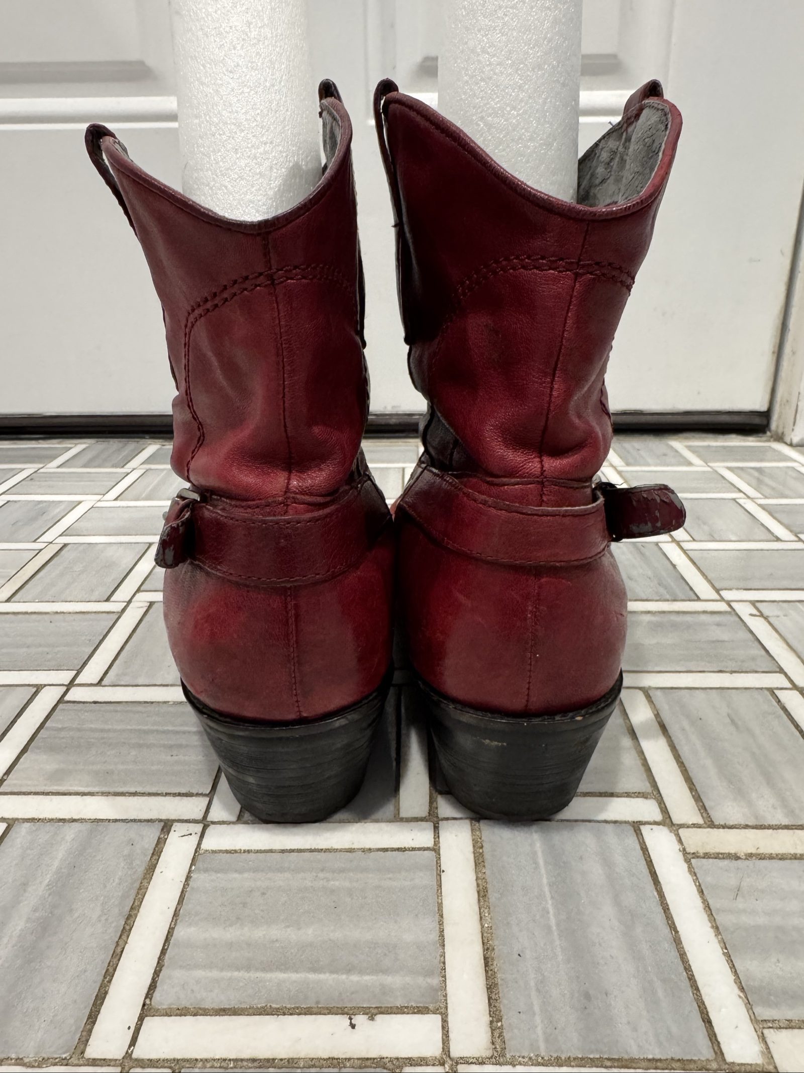 Women’s Franco Sarto Waco Leather Western Boots - Red - Est Size 9-9.5 image 4