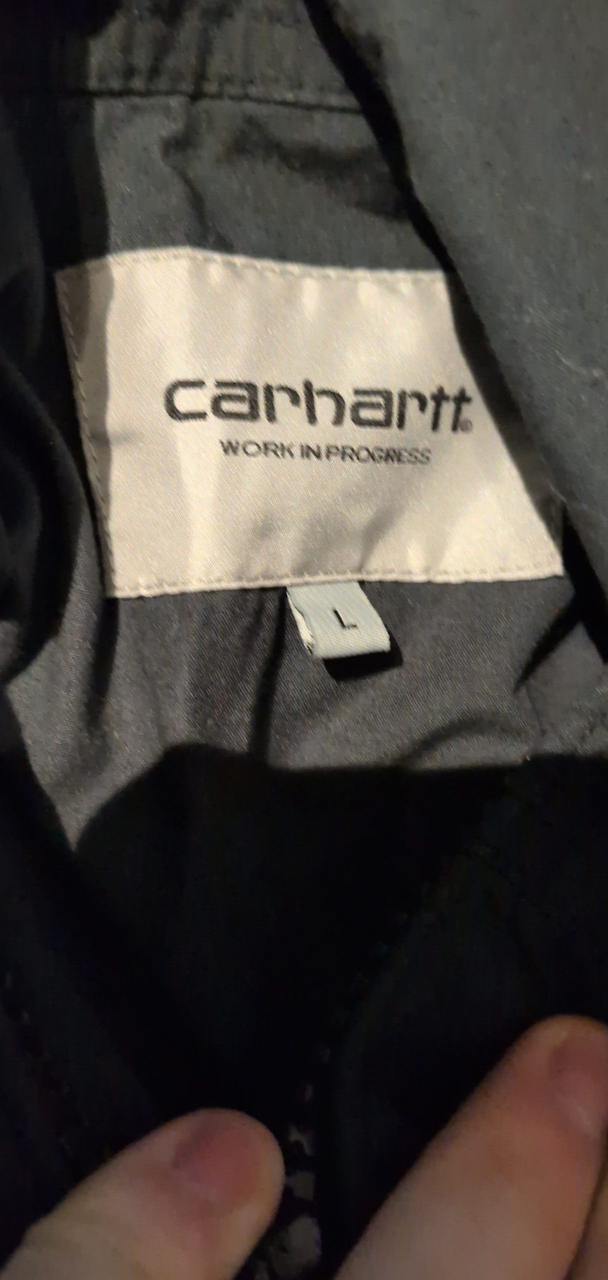 Carhartt WIP Berm Pullover Hoodie Grey Medium Cotton Workwear (L) image 5
