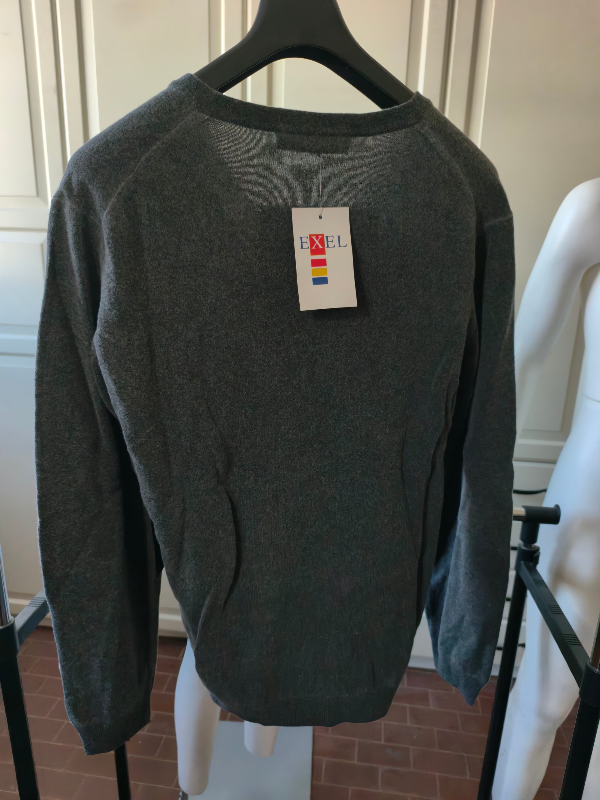 Maglia Uomo Frans Molenaar M L Grigio 80% Lambswool Lana Agnello Scollo V Nuova Cartellino image 2