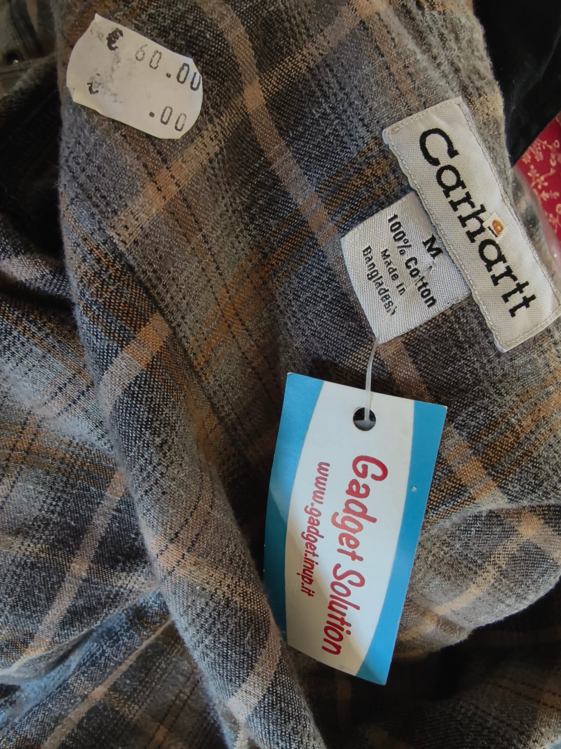 Giacca Carhartt Uomo M Nera Tela Canvas Fodera Flanella Quadri Sovracamicia Workwear image 9