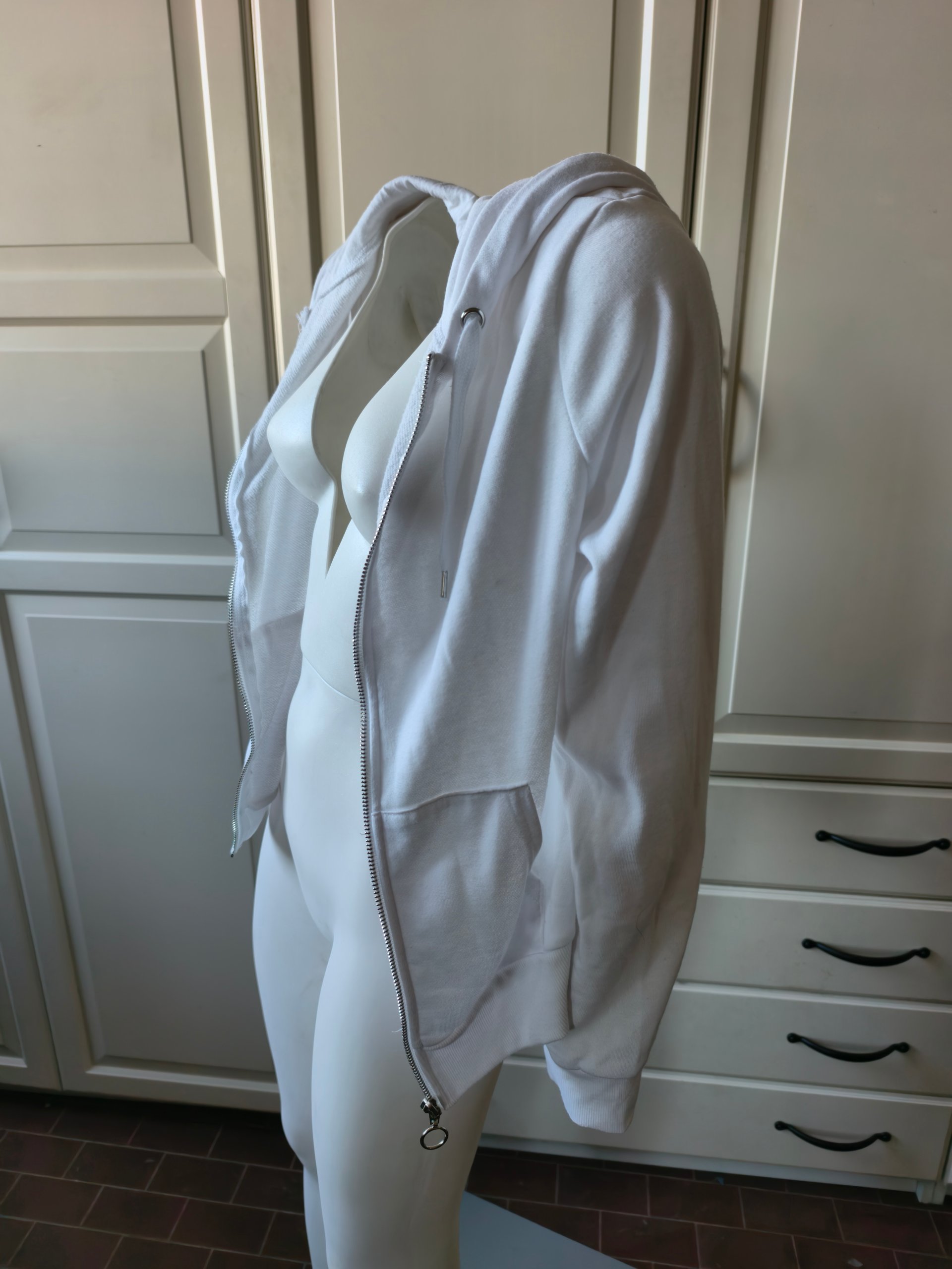 FB Sister Felpa Bianca con Zip e Cappuccio M Donna image 5