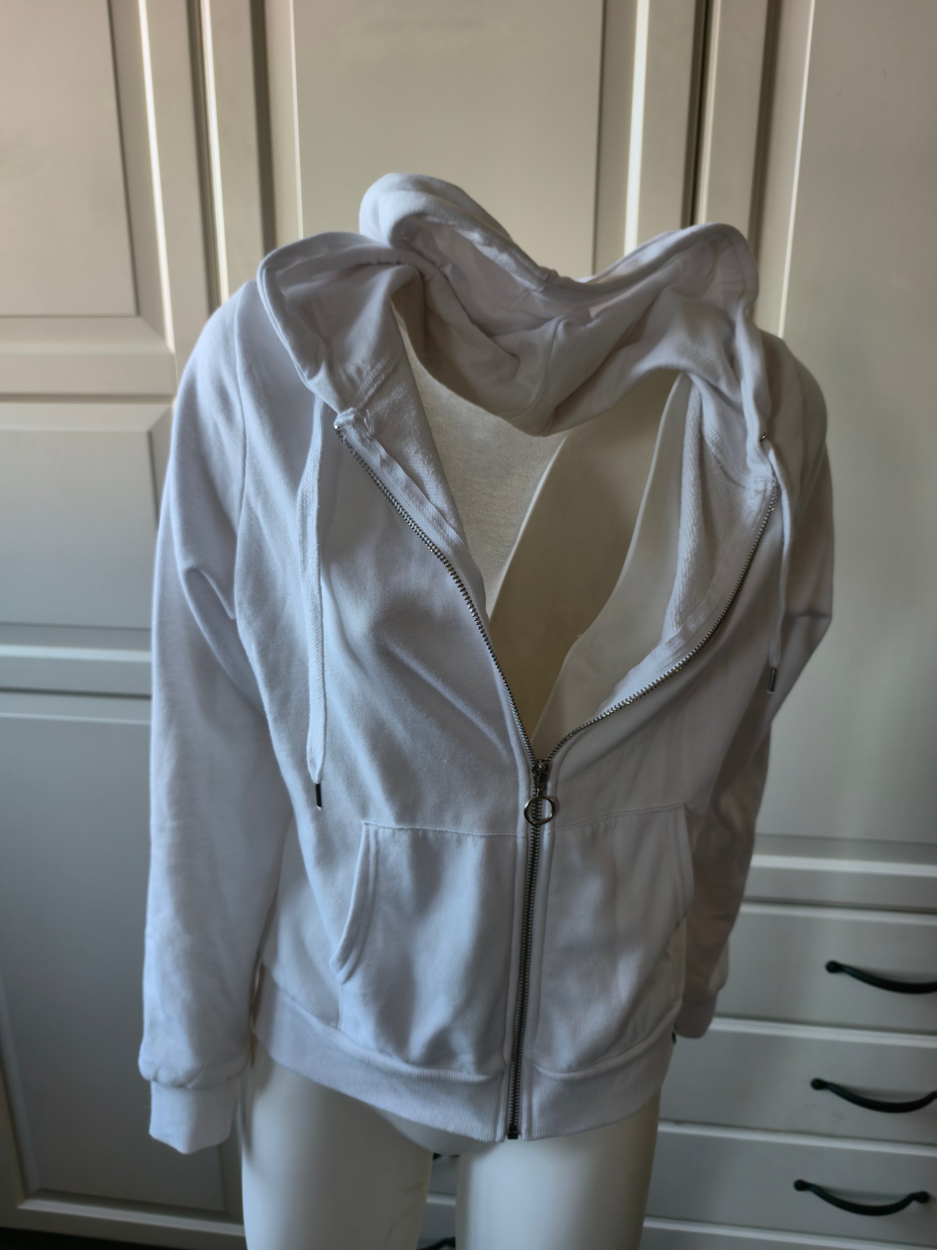 FB Sister Felpa Bianca con Zip e Cappuccio M Donna