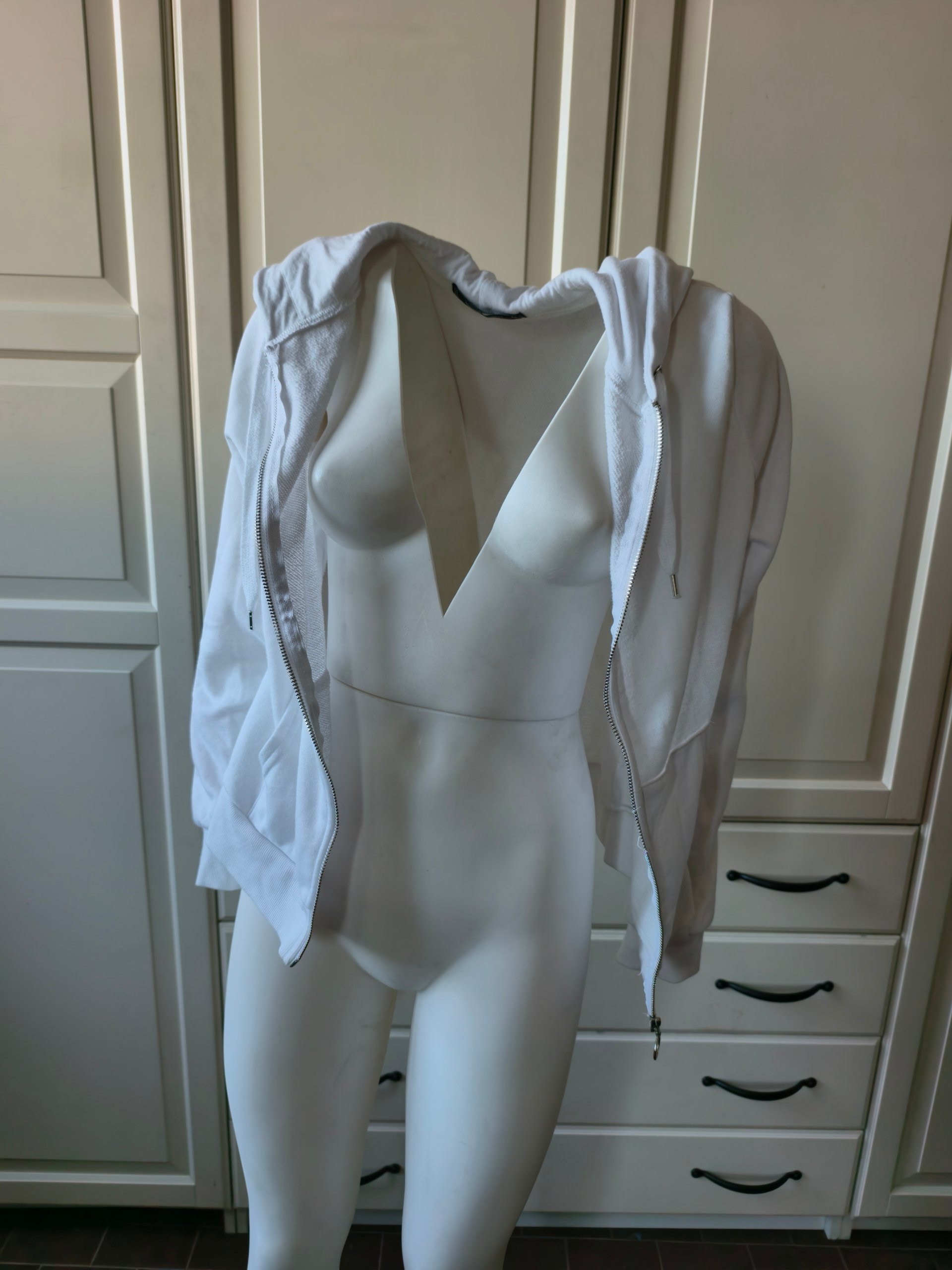 FB Sister Felpa Bianca con Zip e Cappuccio M Donna image 2