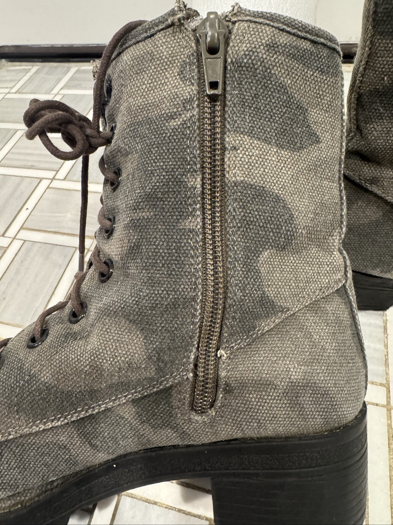 Women’s Madden Girl Emma Camo Combat Boots - Gray/Black - Size 7.5 image 3