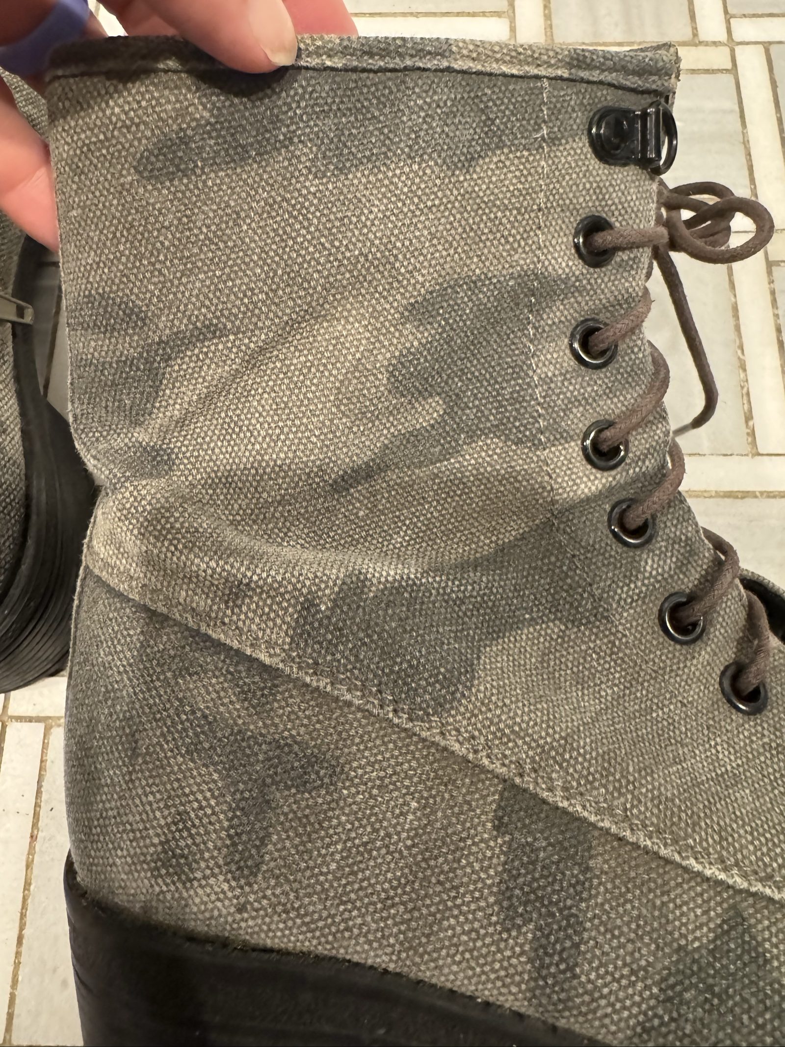 Women’s Madden Girl Emma Camo Combat Boots - Gray/Black - Size 7.5 image 9