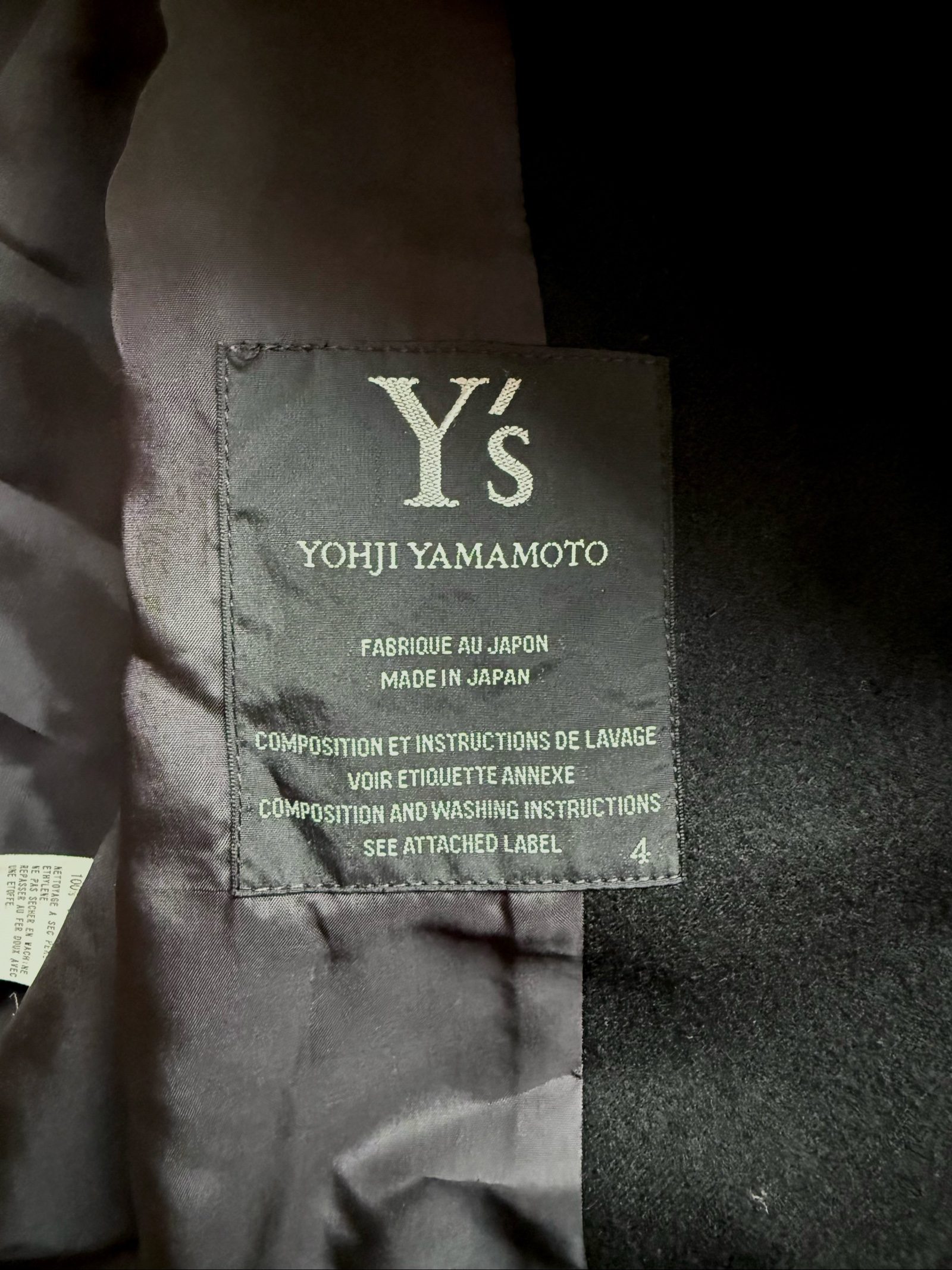 Y's Yohji Yamamoto Women's Black Long Coat w/ Belt Medium image 4