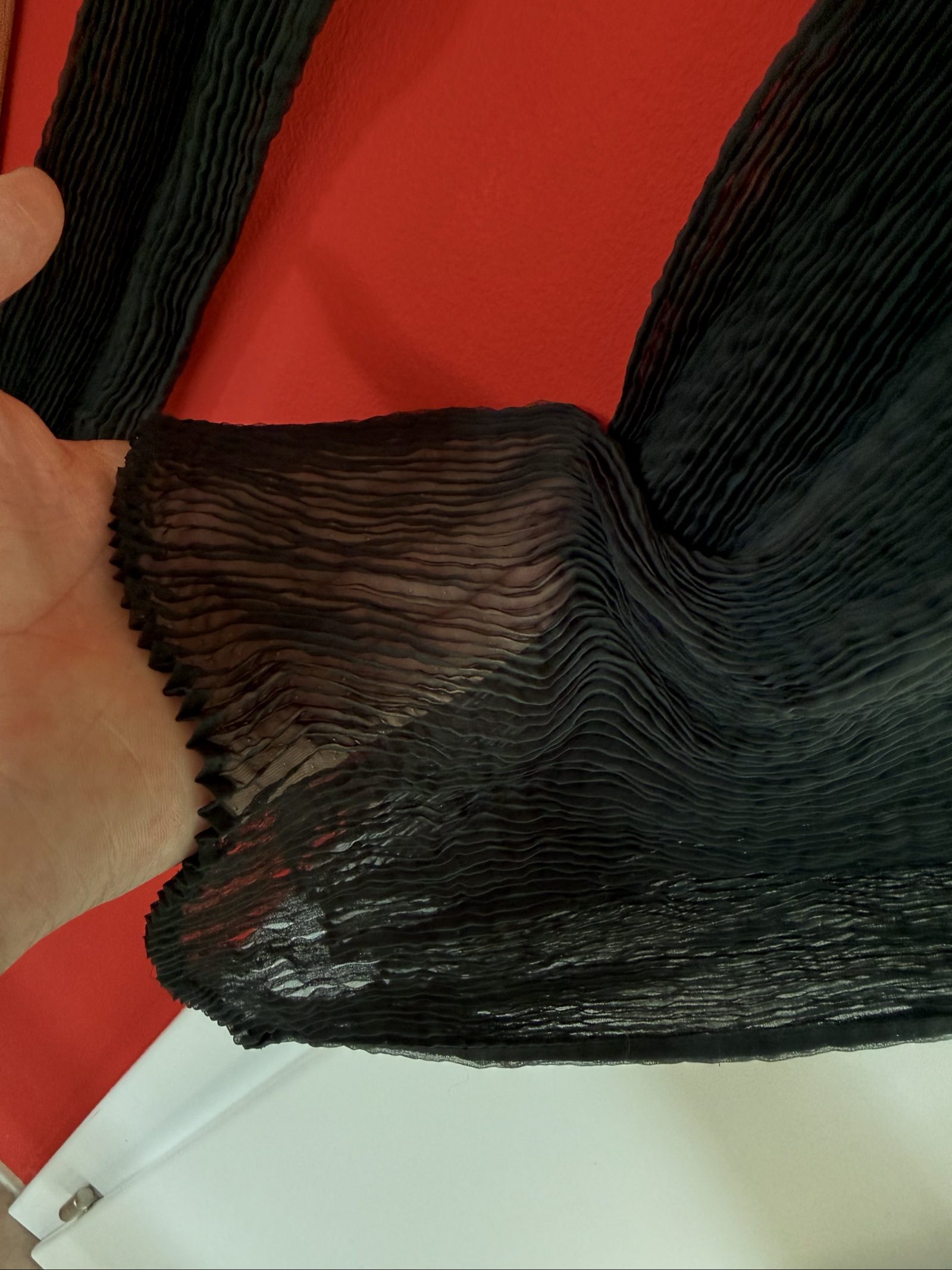 Issey Miyake Black Pleated Long Sleeve Top Medium image 4