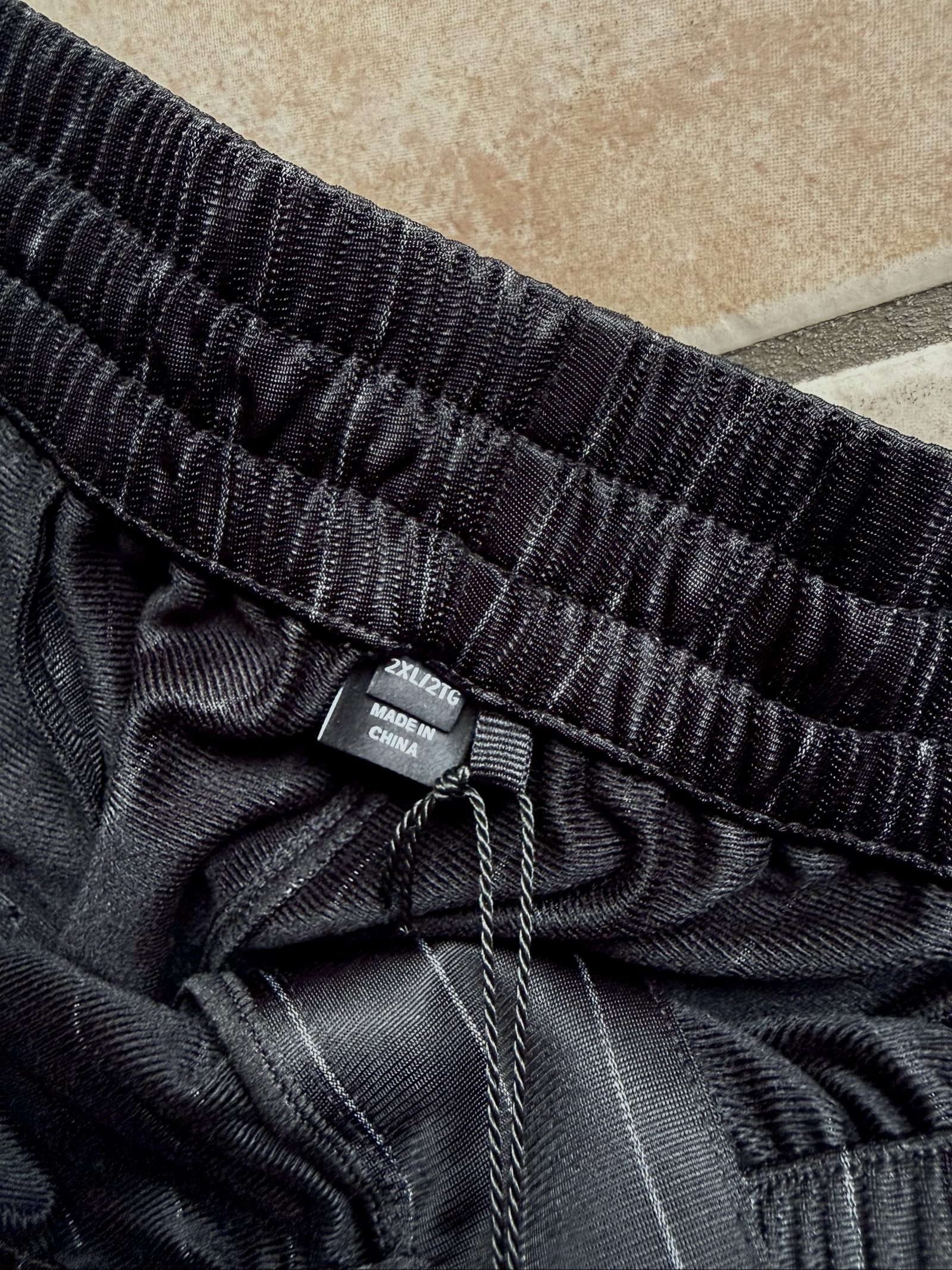 Y-3 Black Pinstripe Track Pants XL with Side Stripes image 7