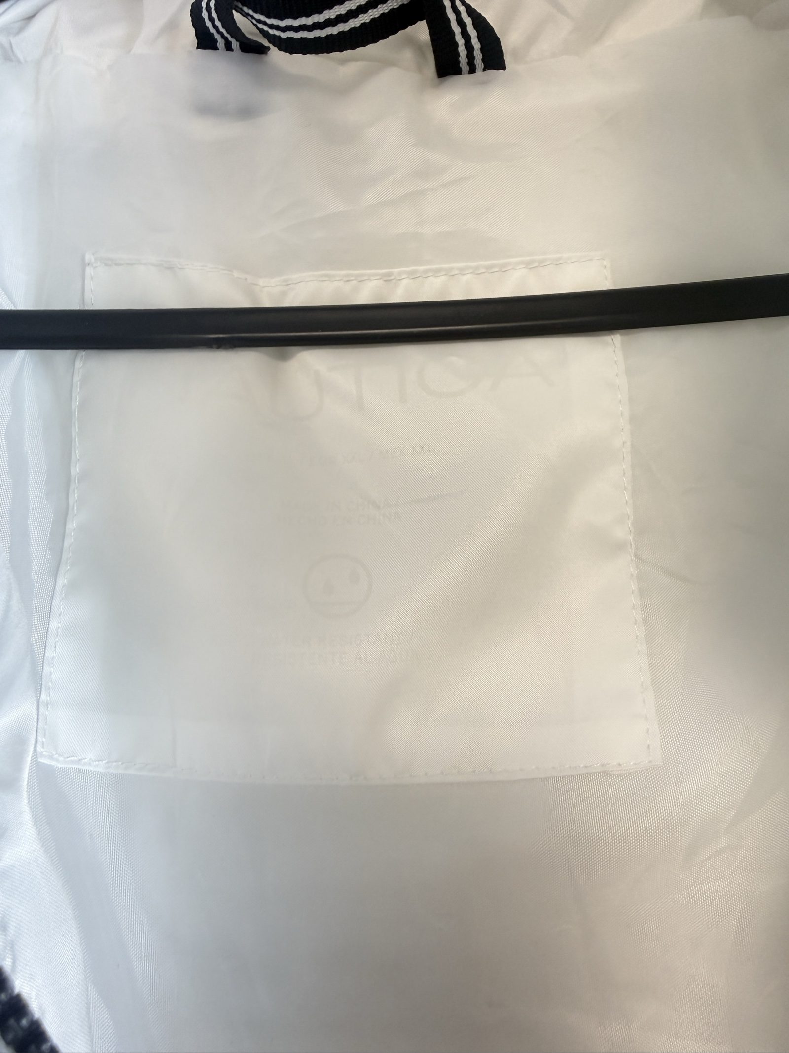 Nautica Women's White Quilted Hooded Puffer Jacket Large Water Resistant image 5