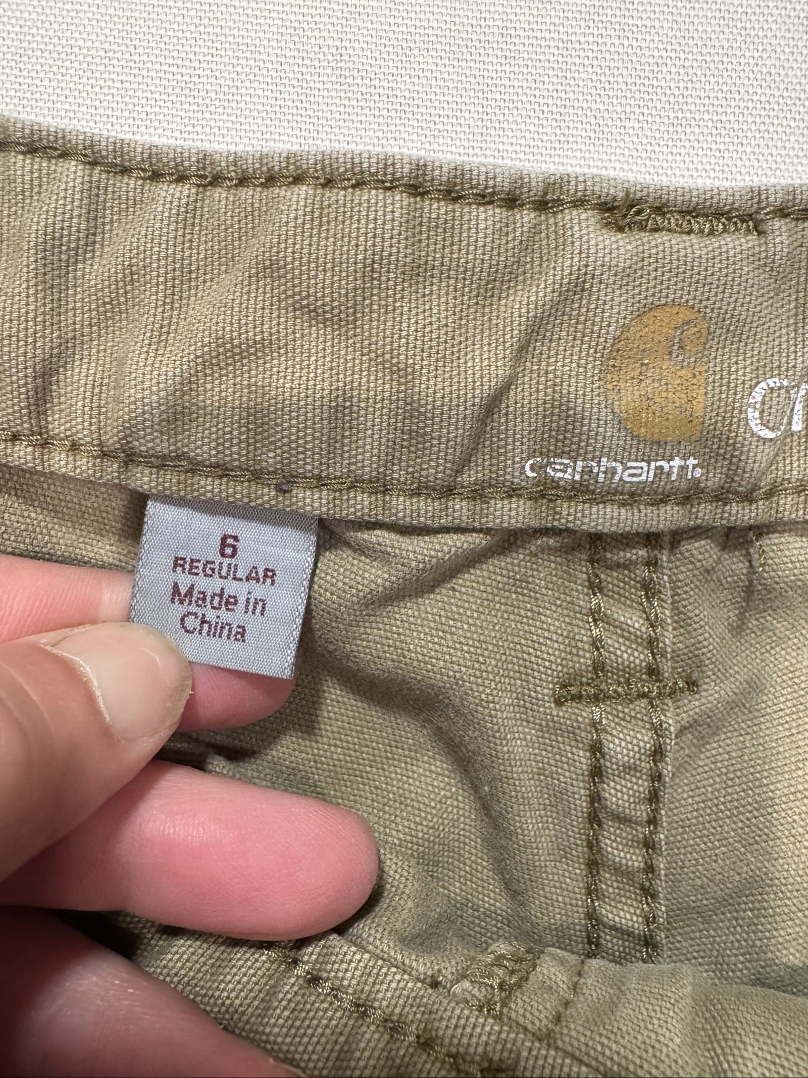 Women’s Carhartt Original Fit Carpenter Work Pants - Khaki/Tan - Size 6 Regular image 5