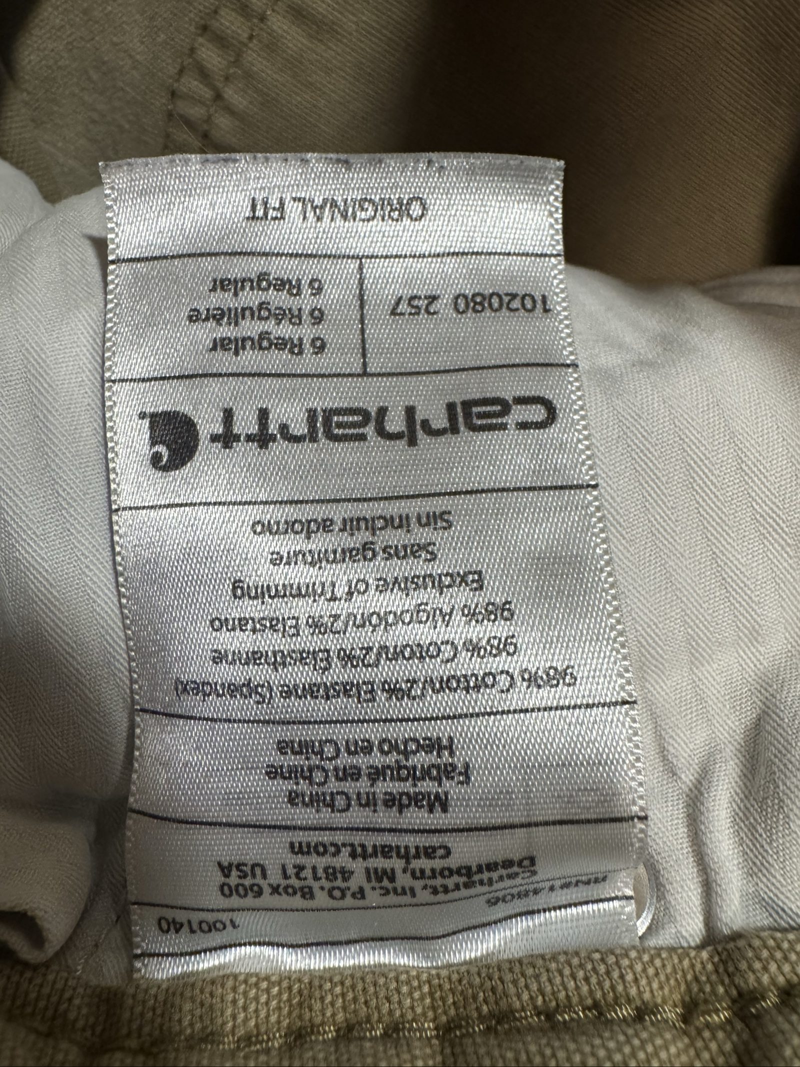 Women’s Carhartt Original Fit Carpenter Work Pants - Khaki/Tan - Size 6 Regular image 6