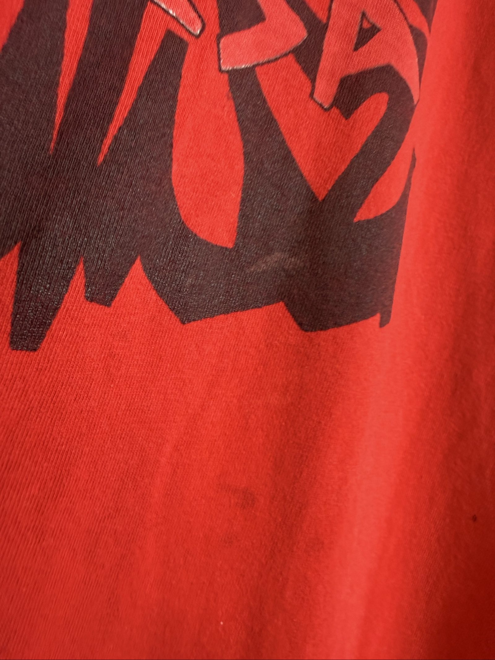 Psycho Salsa Men's Red Graphic T-Shirt Large Stains image 4