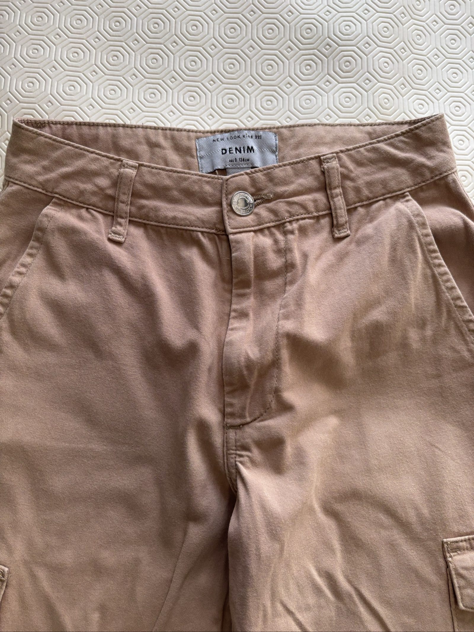 New Look Women's Beige Denim Cargo Trousers age 9 image 2