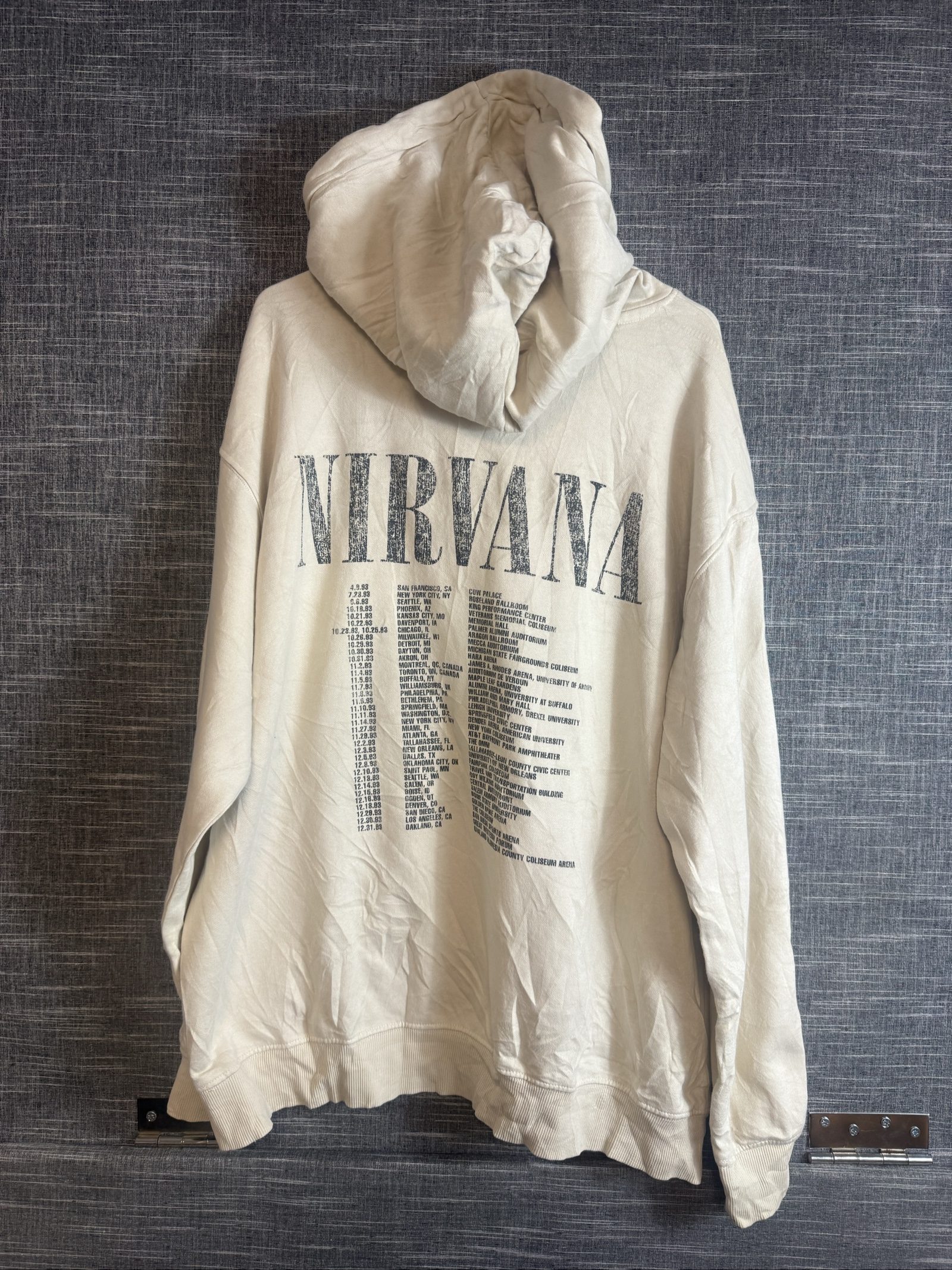 H&M Women's Nirvana Print Beige Hoodie Small Casual image 6