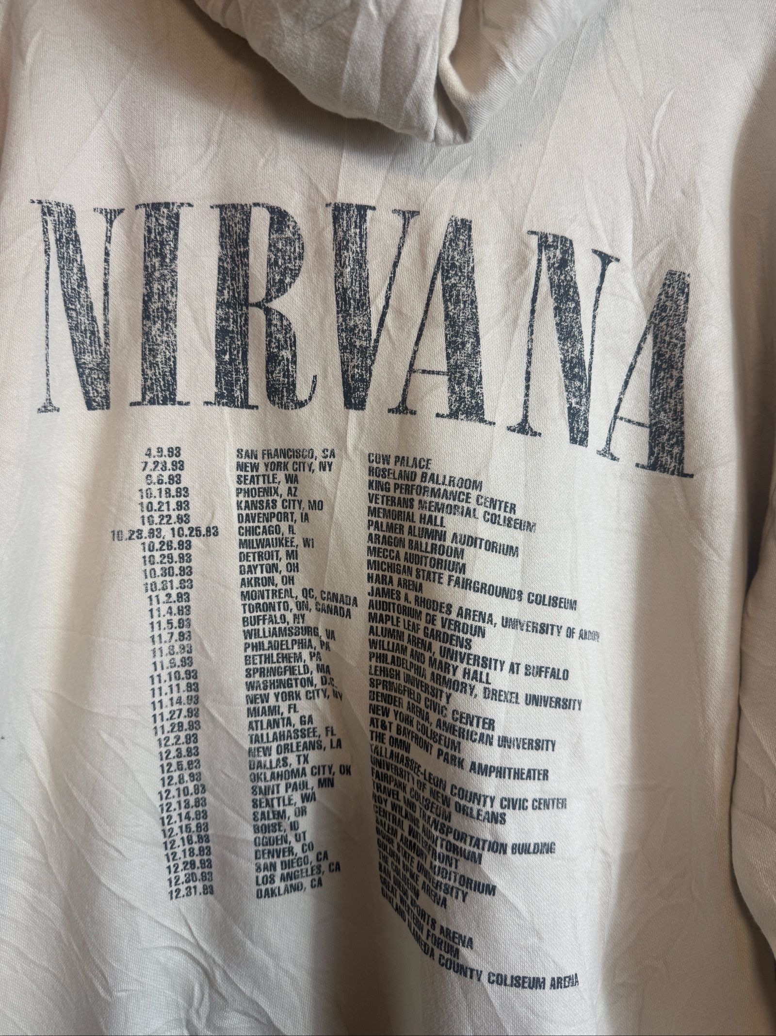H&M Women's Nirvana Print Beige Hoodie Small Casual image 7