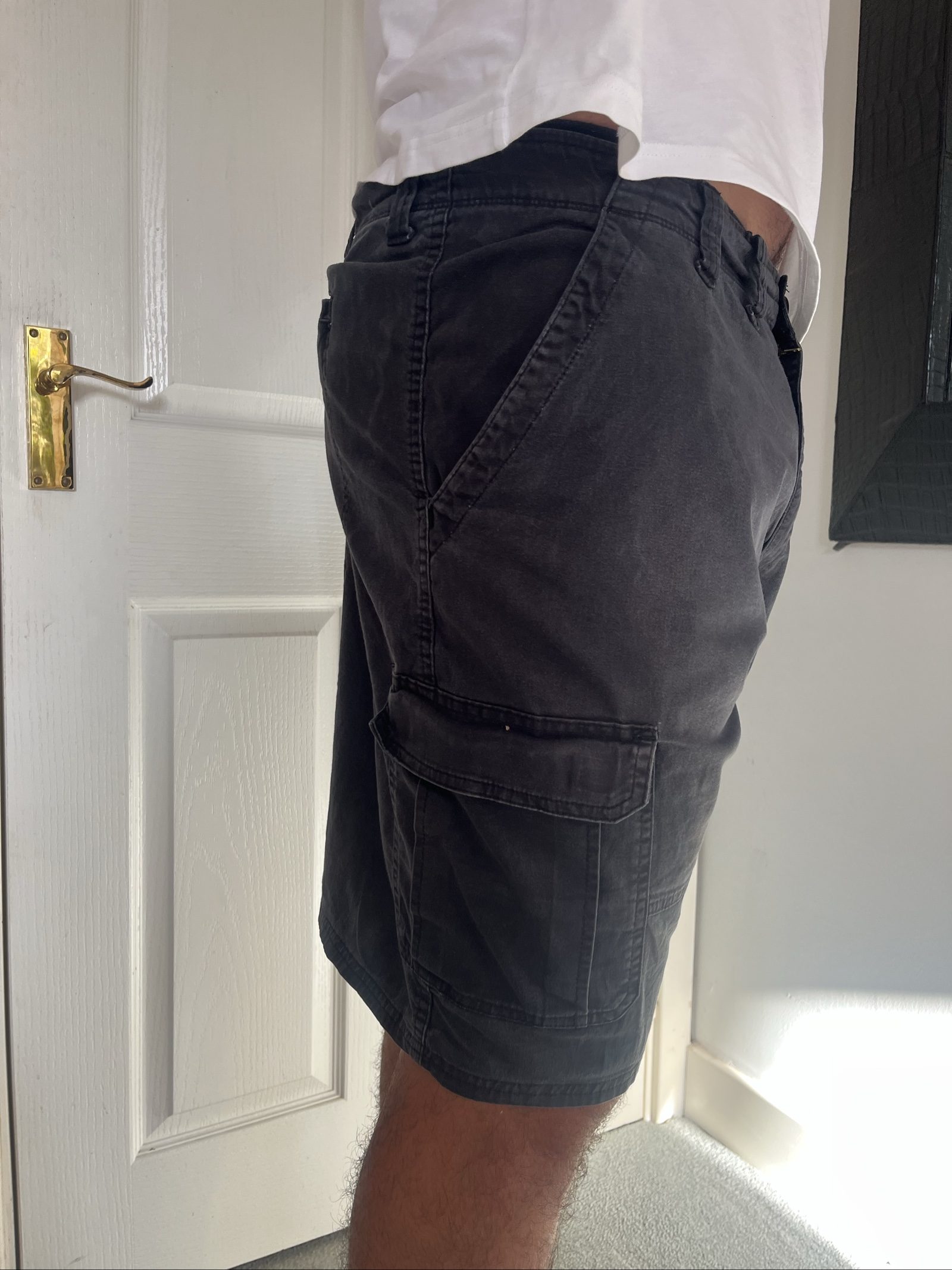 Wrangler Black Relaxed Fit Cargo Shorts L 34W image 3