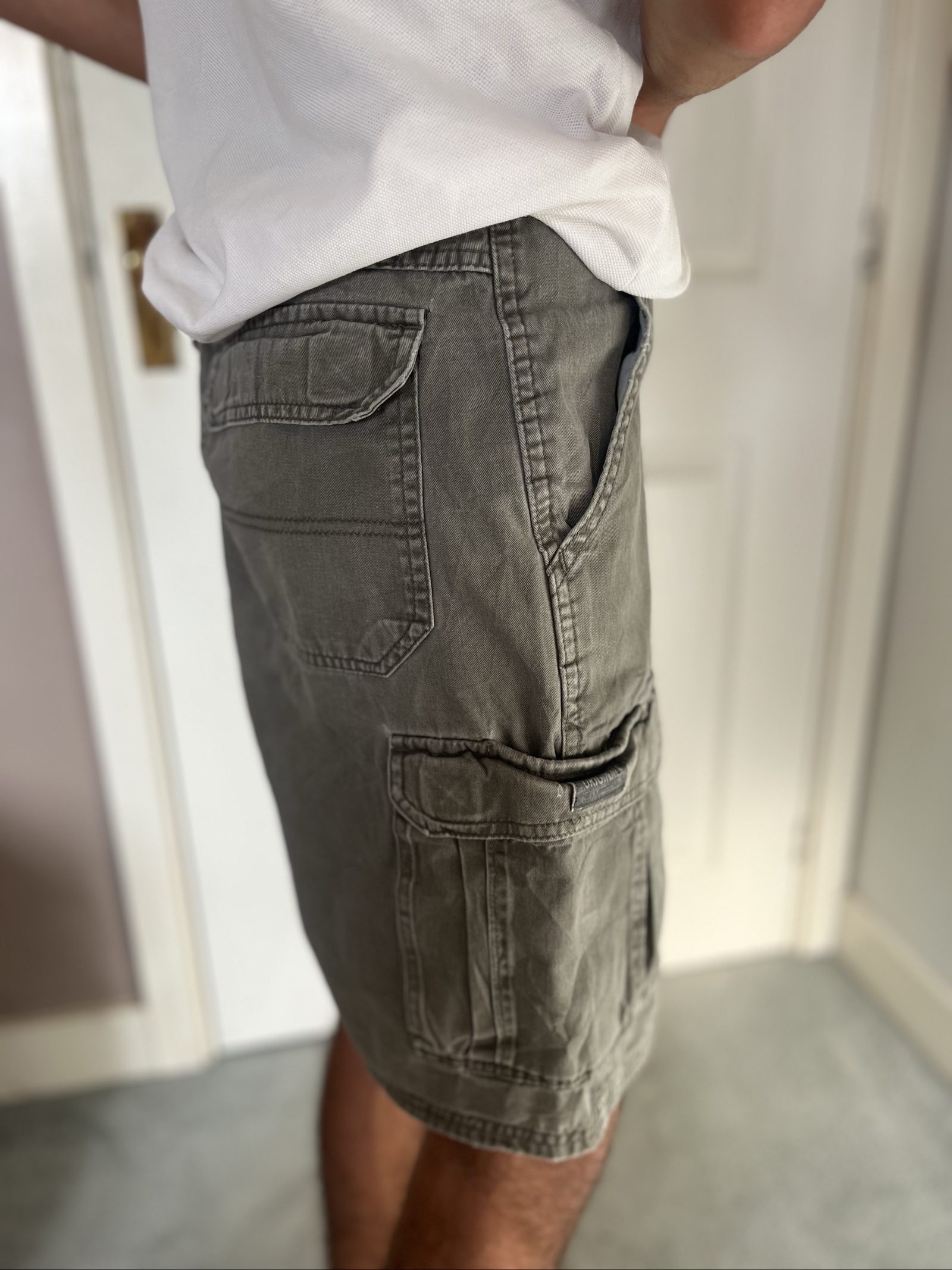 Unbranded Grey Cargo Shorts Medium Cotton Blend 32W