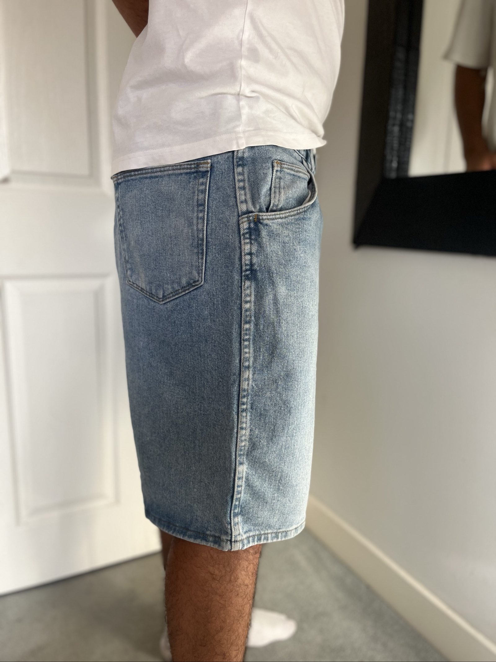 Wrangler Light Blue Denim Shorts XLarge Men's image 2
