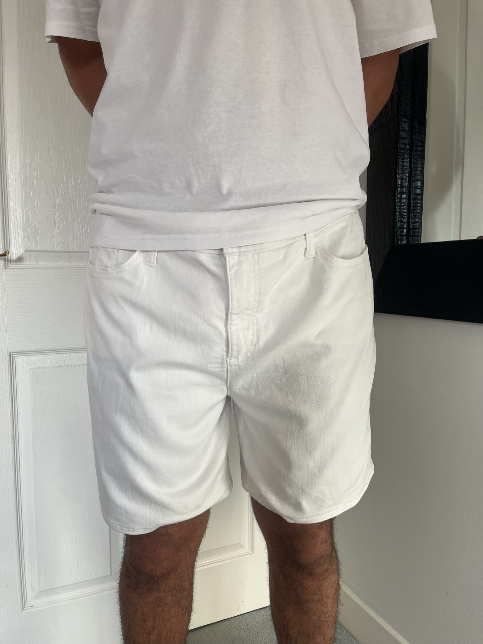 Lee White Denim Shorts 20 Medium Premium Quality image 2