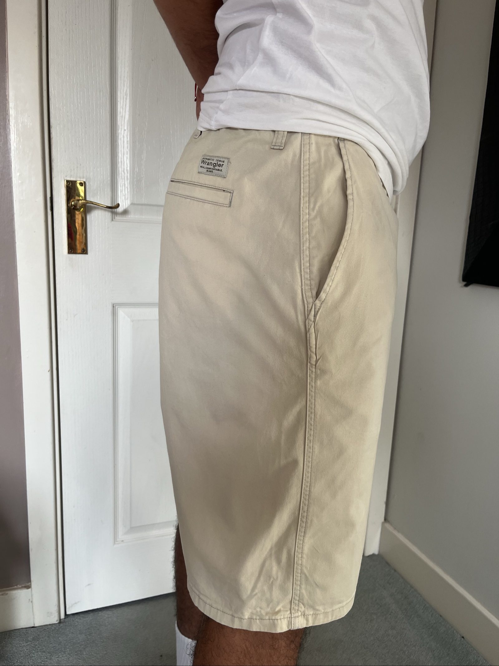 Wrangler Beige Cotton Blend Cargo Shorts 40 Men's